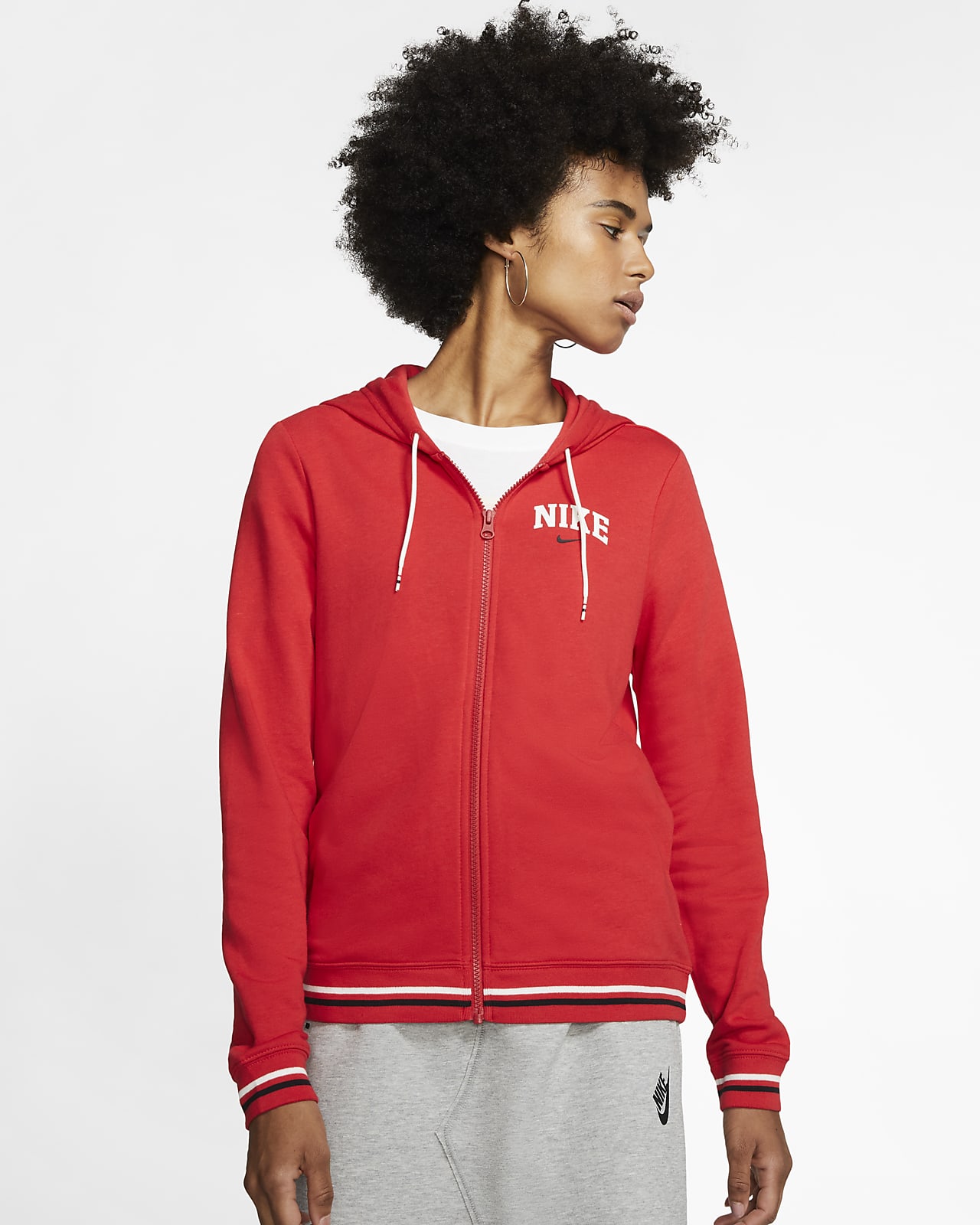 nike full zip hoodie red