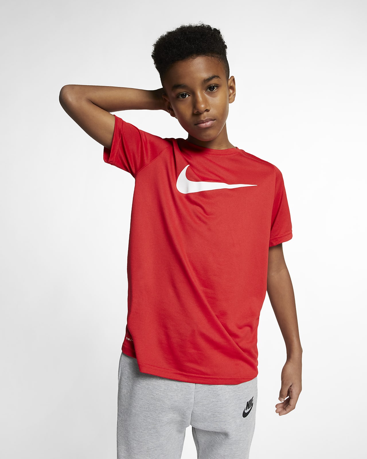 Corredor Alegre voltaje Nike Dri-FIT Big Kids' Swoosh Training T-Shirt. Nike.com