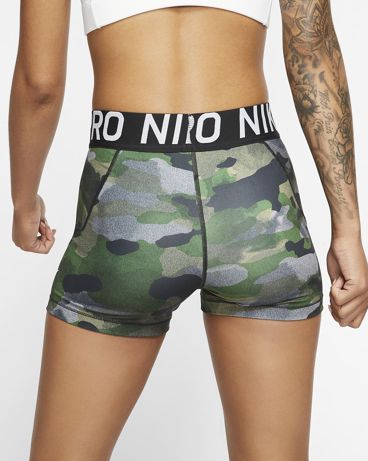 nike pro women's camo shorts