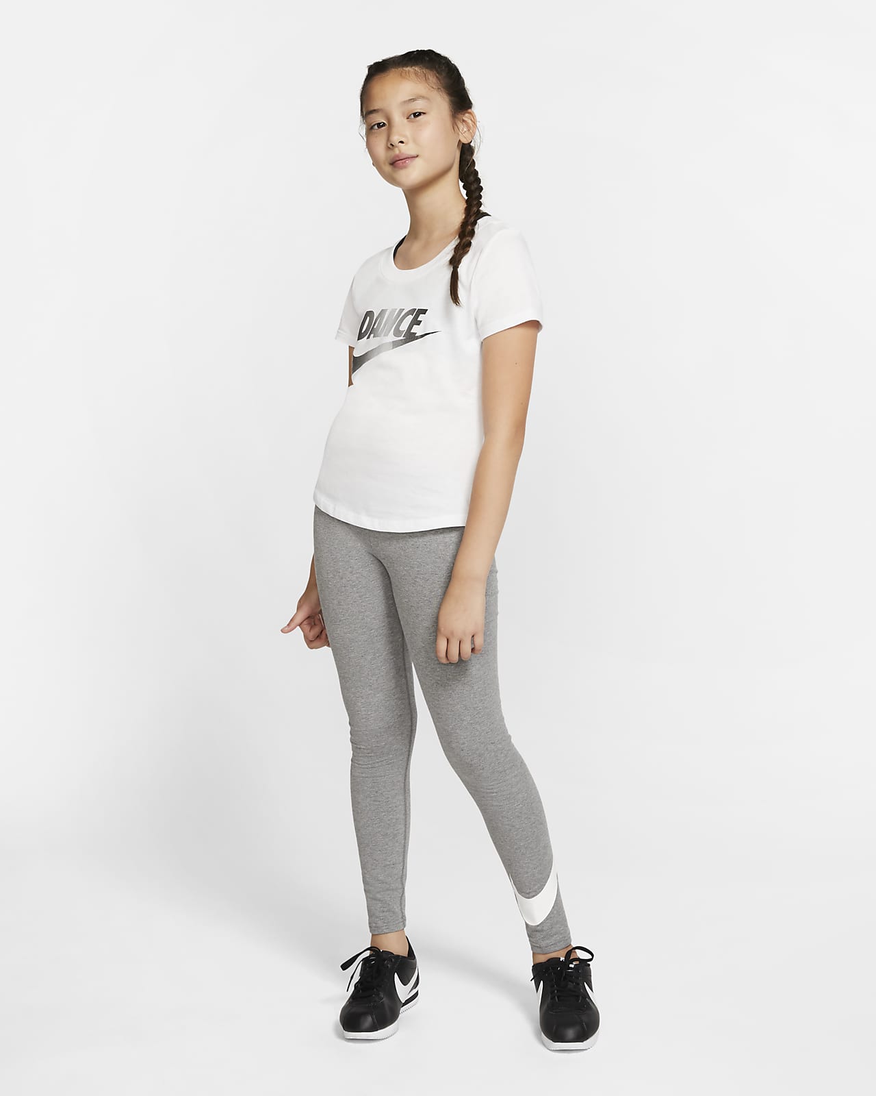 Nike Older Girls Pro Leggings - Grey | Life Style Sports UK