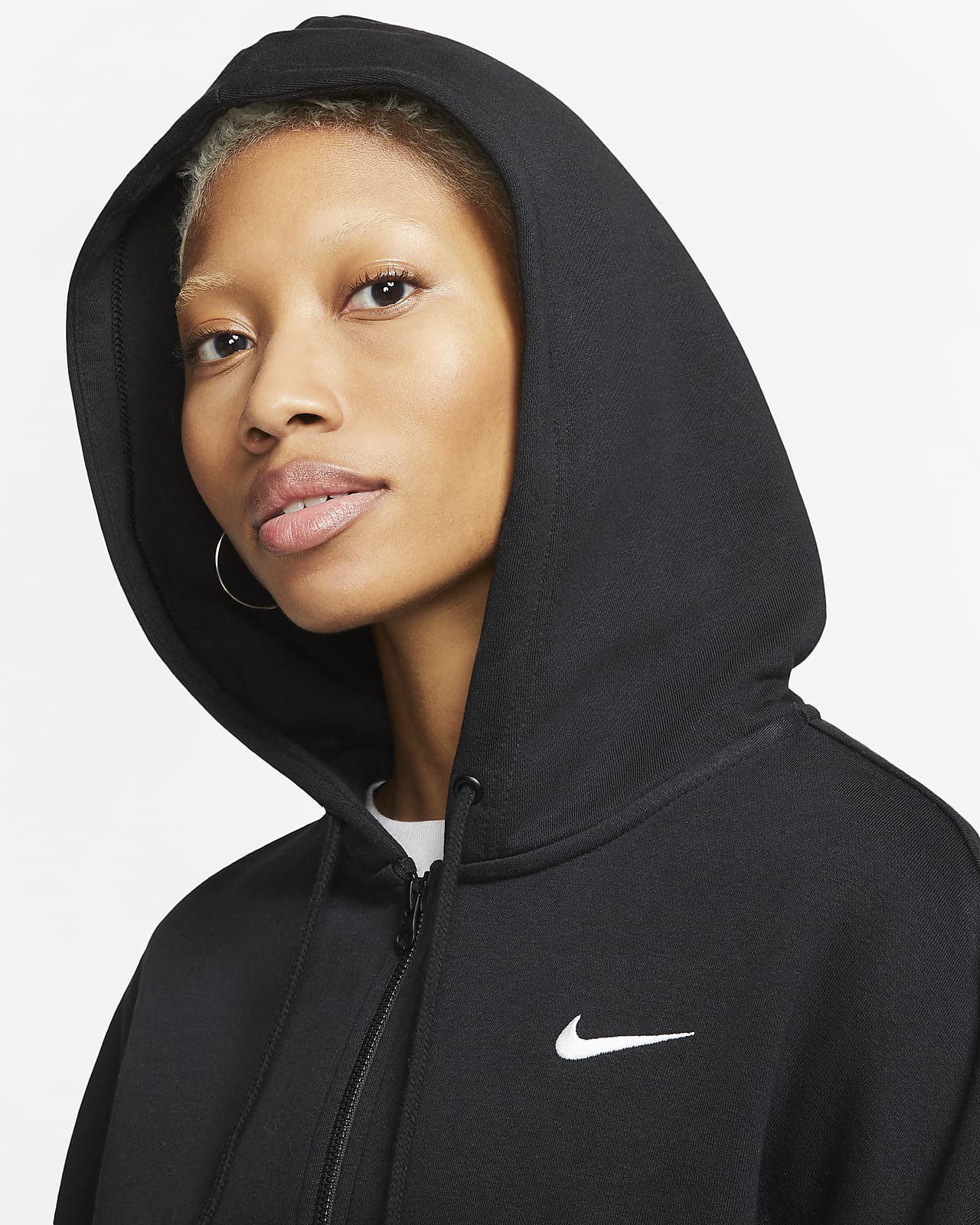Nike Sportswear Essential fleecehettejakke med hel glidelås Nike Sportswear Essential hettejakke med hel glidelås for