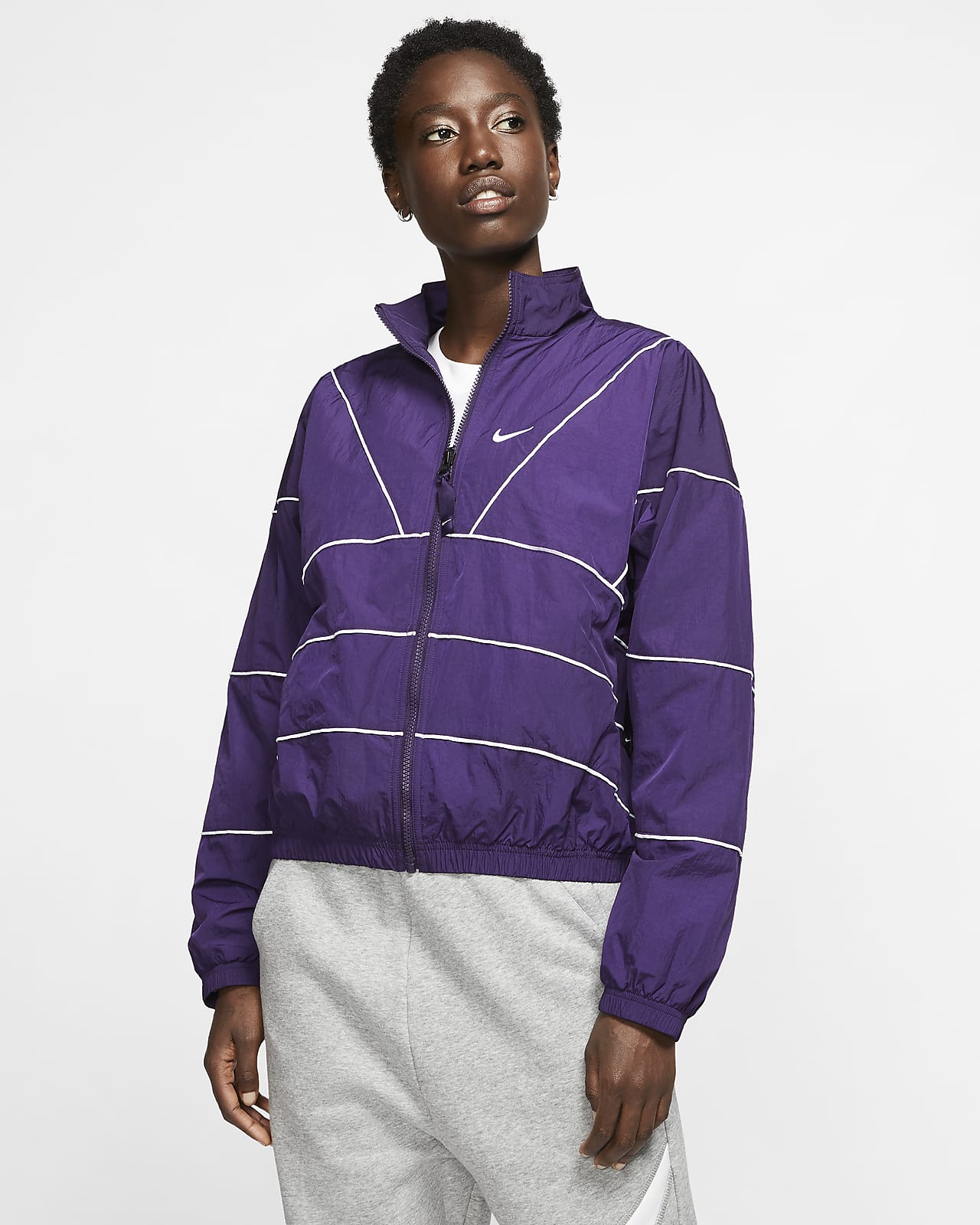 nike track jacket purple