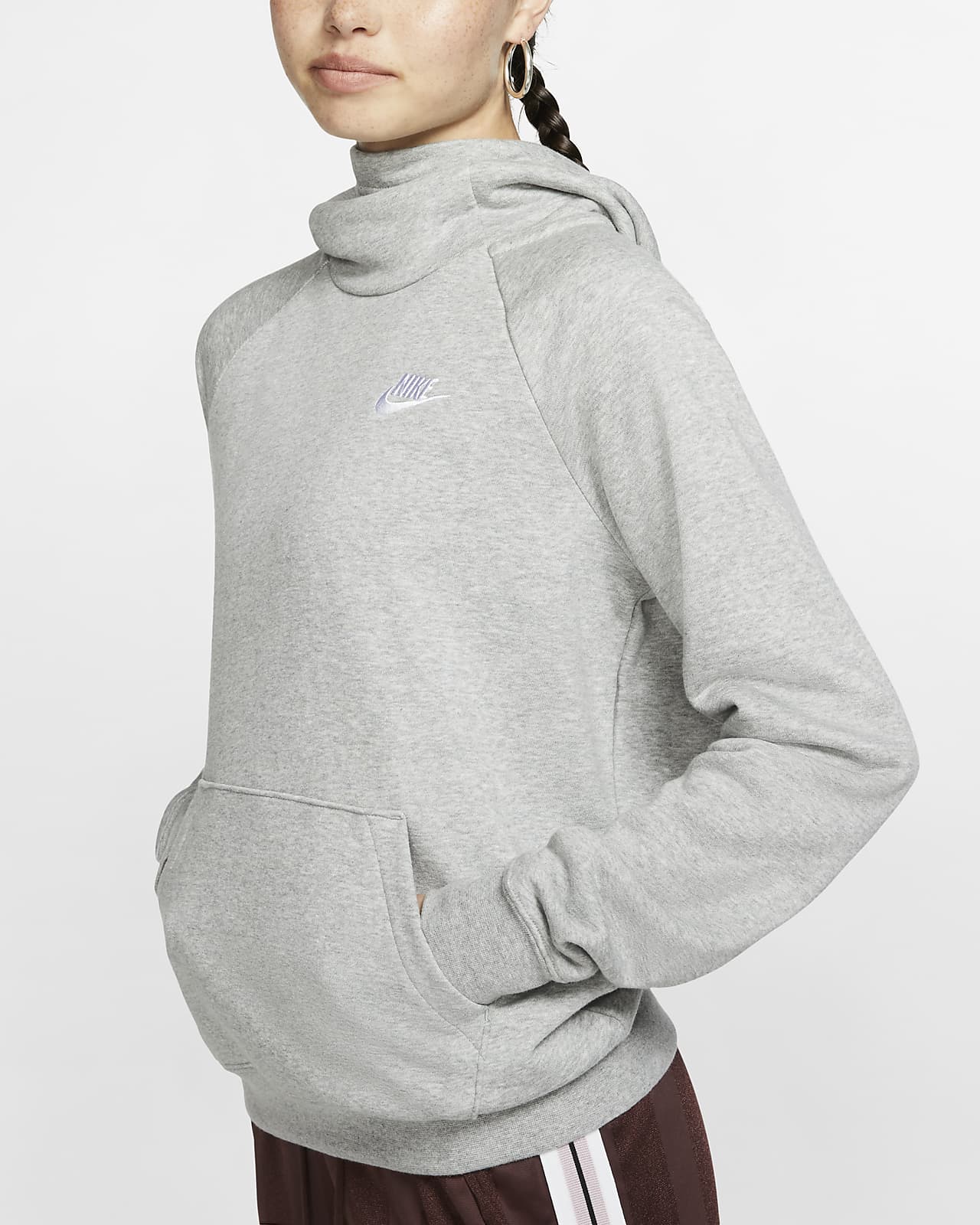 Nike Sportswear Essential Sudadera con capucha de tejido Fleece con cuello  de embudo - Mujer. Nike ES