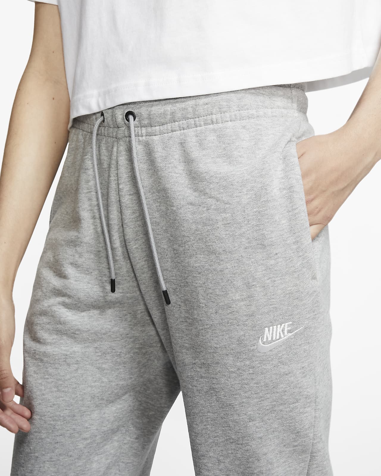 nike sportswear essential fleece pants grey