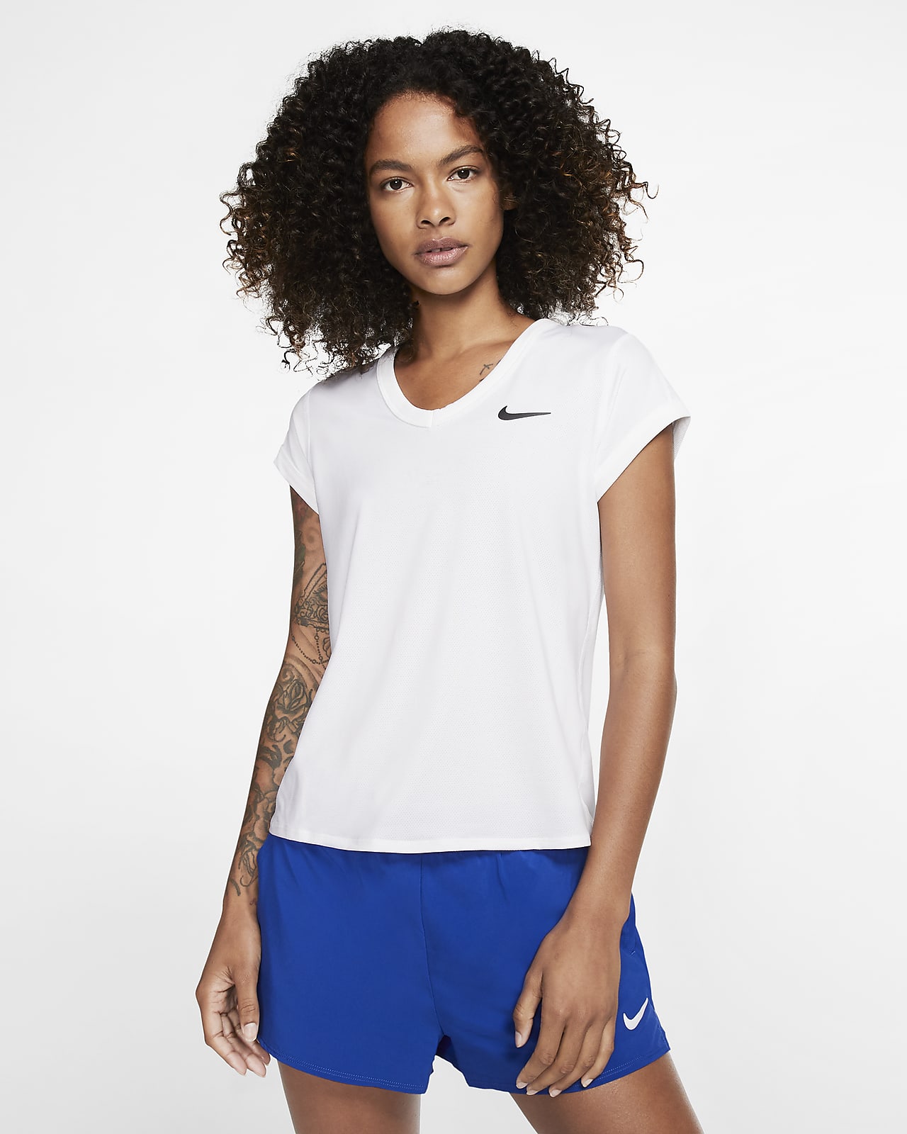 nike women's court dry short sleeve tennis top