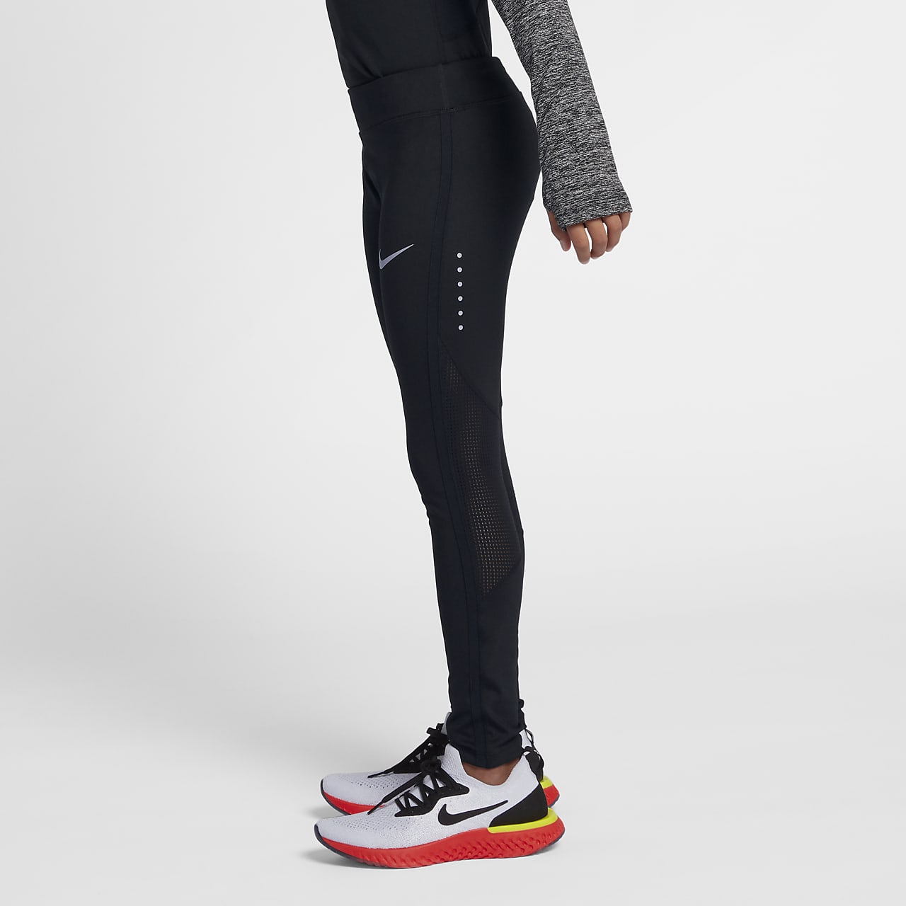 Nike Women's Running Tights (Small) DRI-FIT Half Tights Black