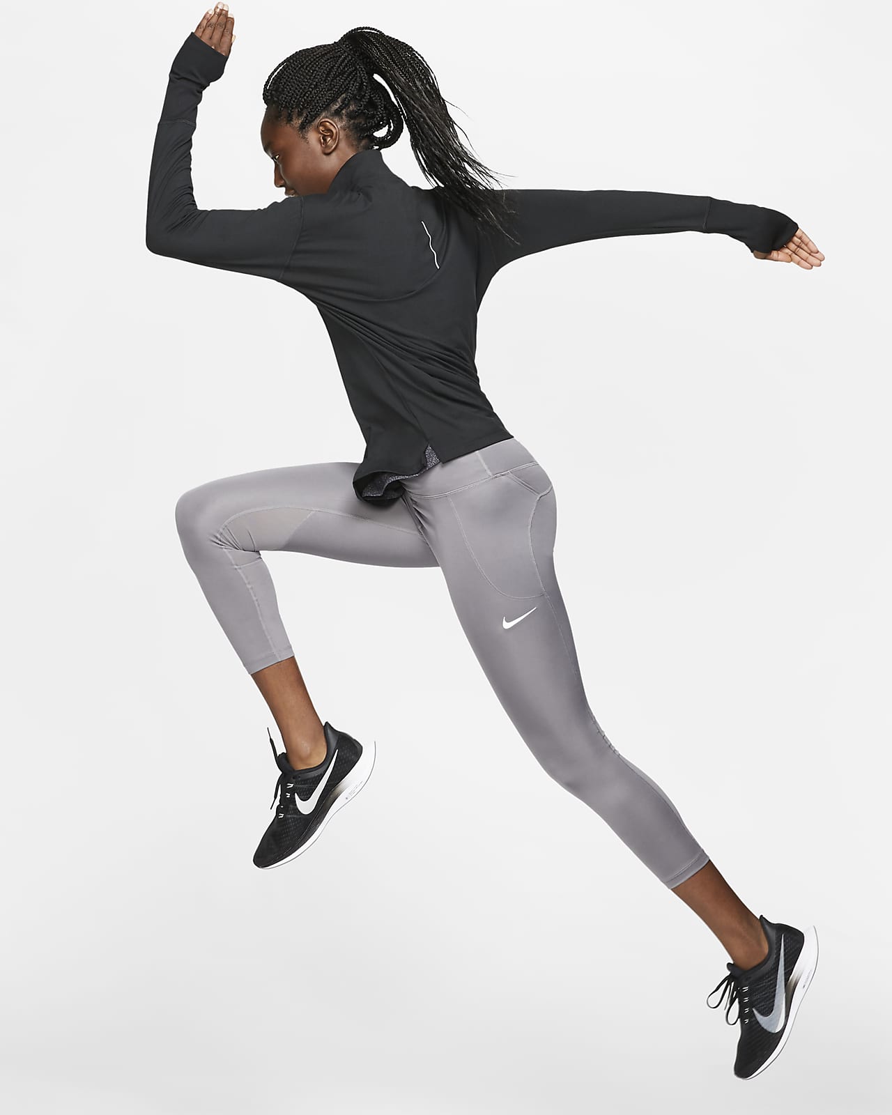 Nike Fast Women's Mid-Rise Crop Running Leggings.
