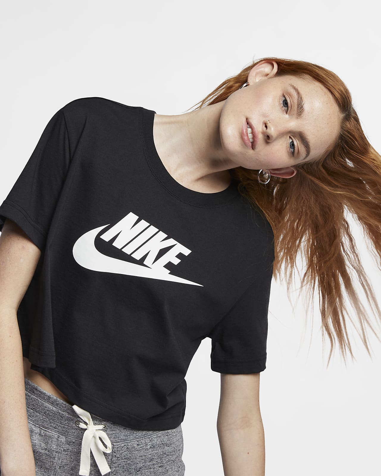 Condensar varonil realce Nike Sportswear Essential Women's Cropped Logo T-Shirt. Nike LU