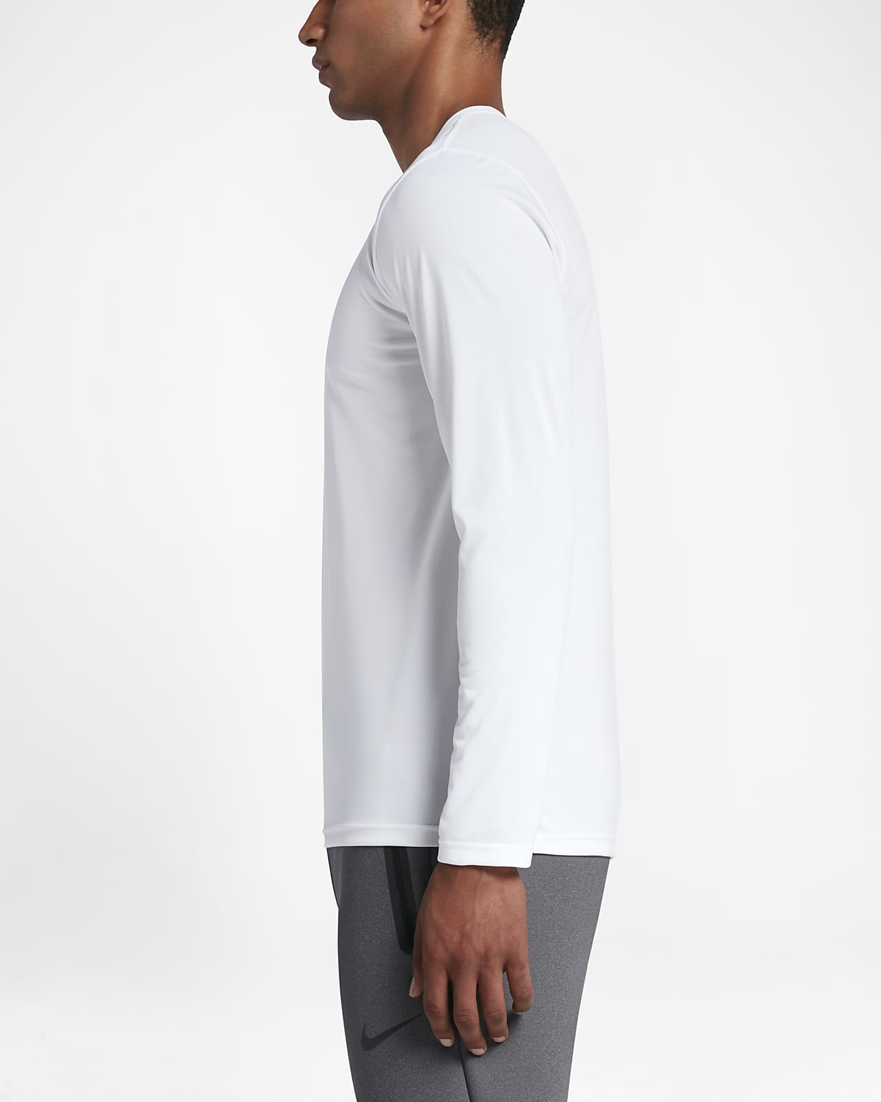 white dri fit long sleeve shirt