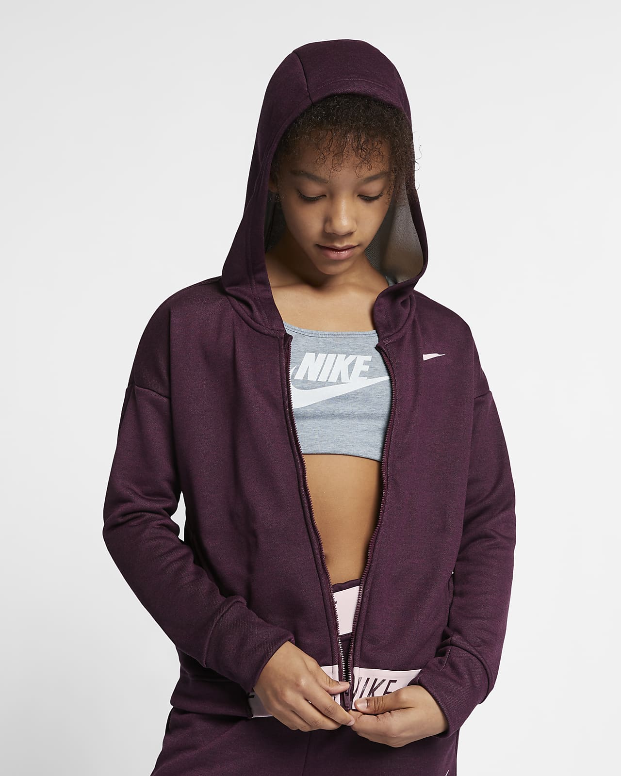 nike girls zip hoodie