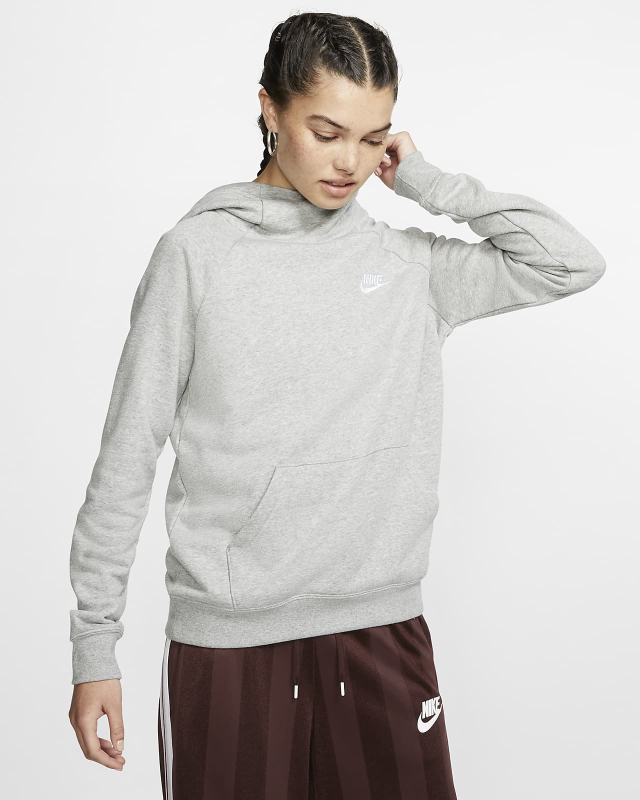 Felpa pullover in fleece con cappuccio e collo a imbuto Nike Sportswear  Essential - Donna. Nike IT