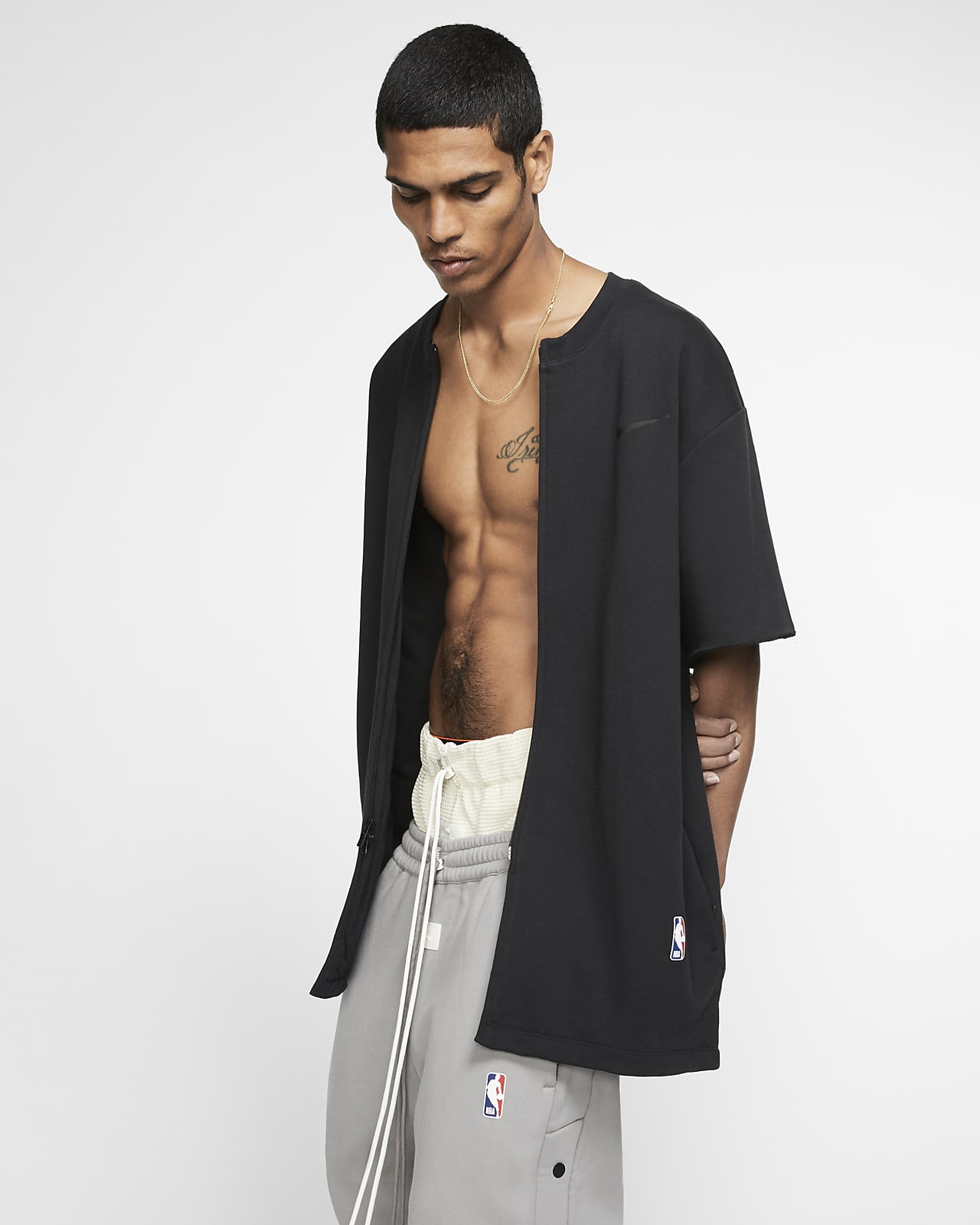 S Nike Fear of GOD Warm Up Top Black