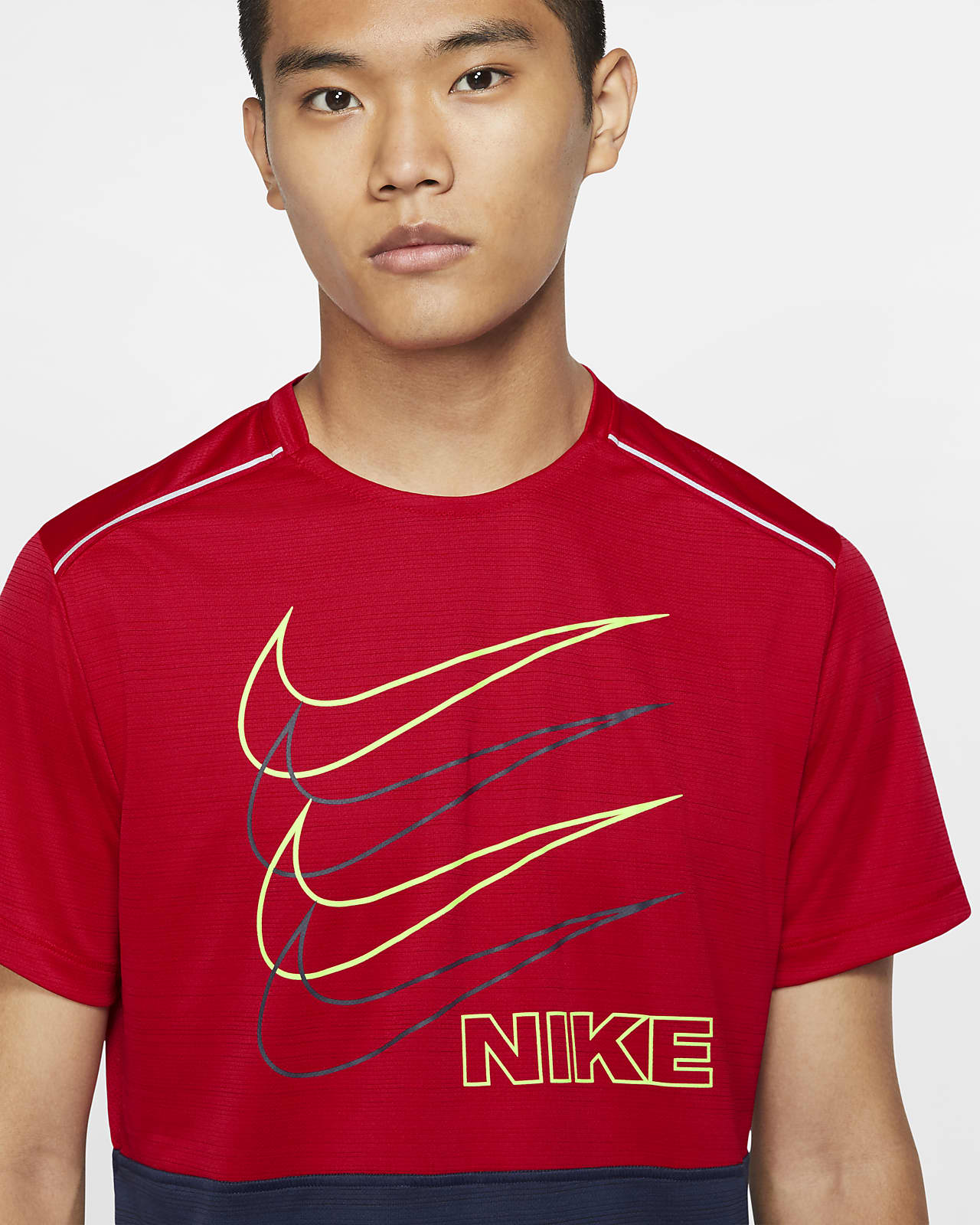 nike dry miler short sleeve running top