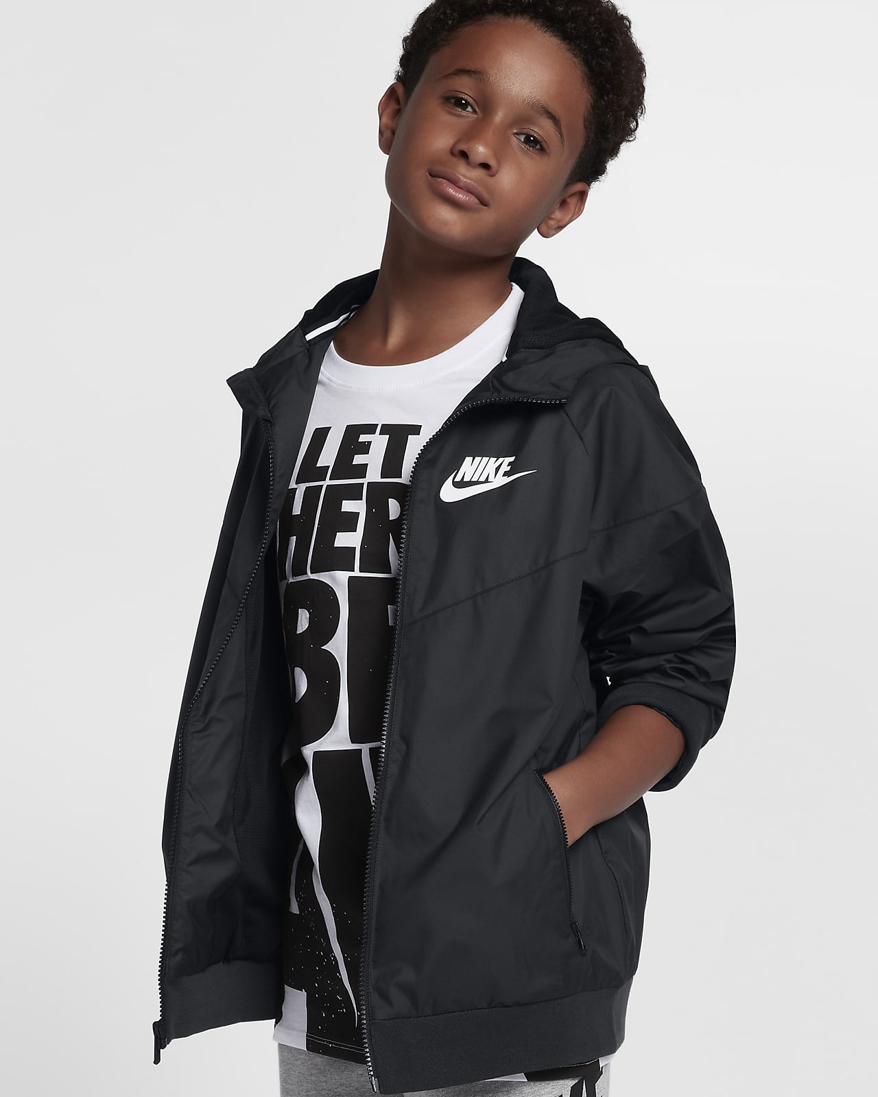 black nike boys jacket