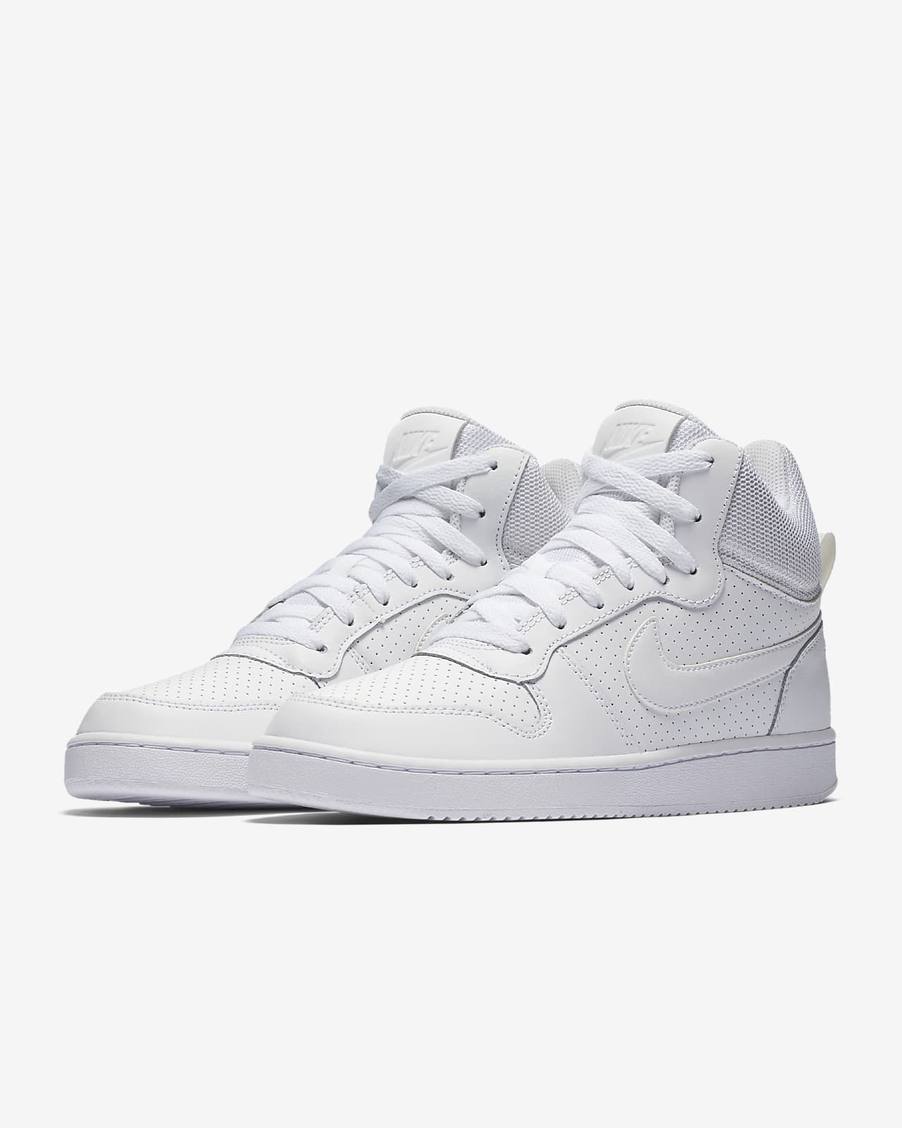 nike court borough mid white sneakers