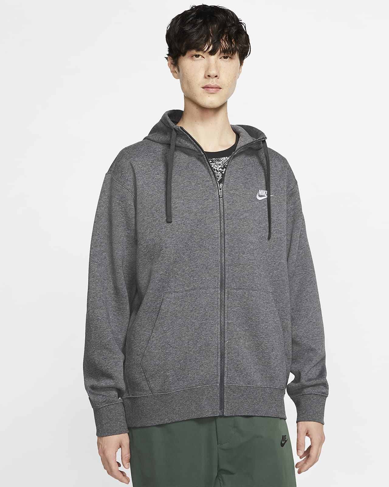 nike club fleece dark grey