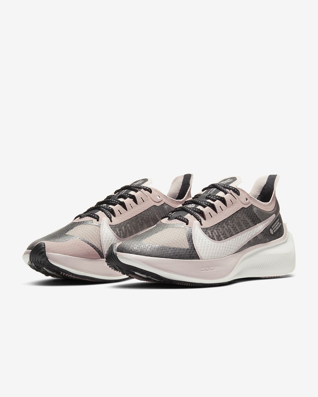 nike running zoom gravity in black and rose gold