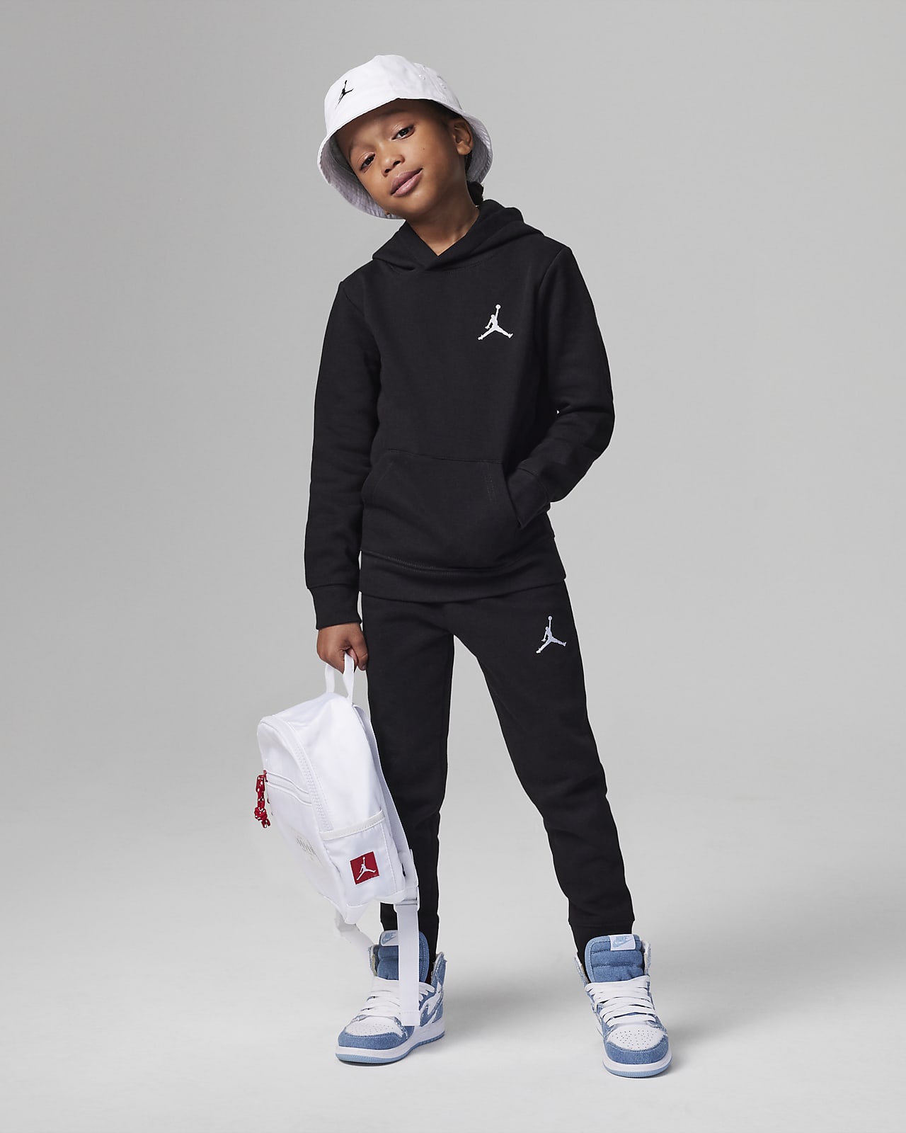 Tvådelat set med huvtröja Jordan MJ Essentials i fleece för barn