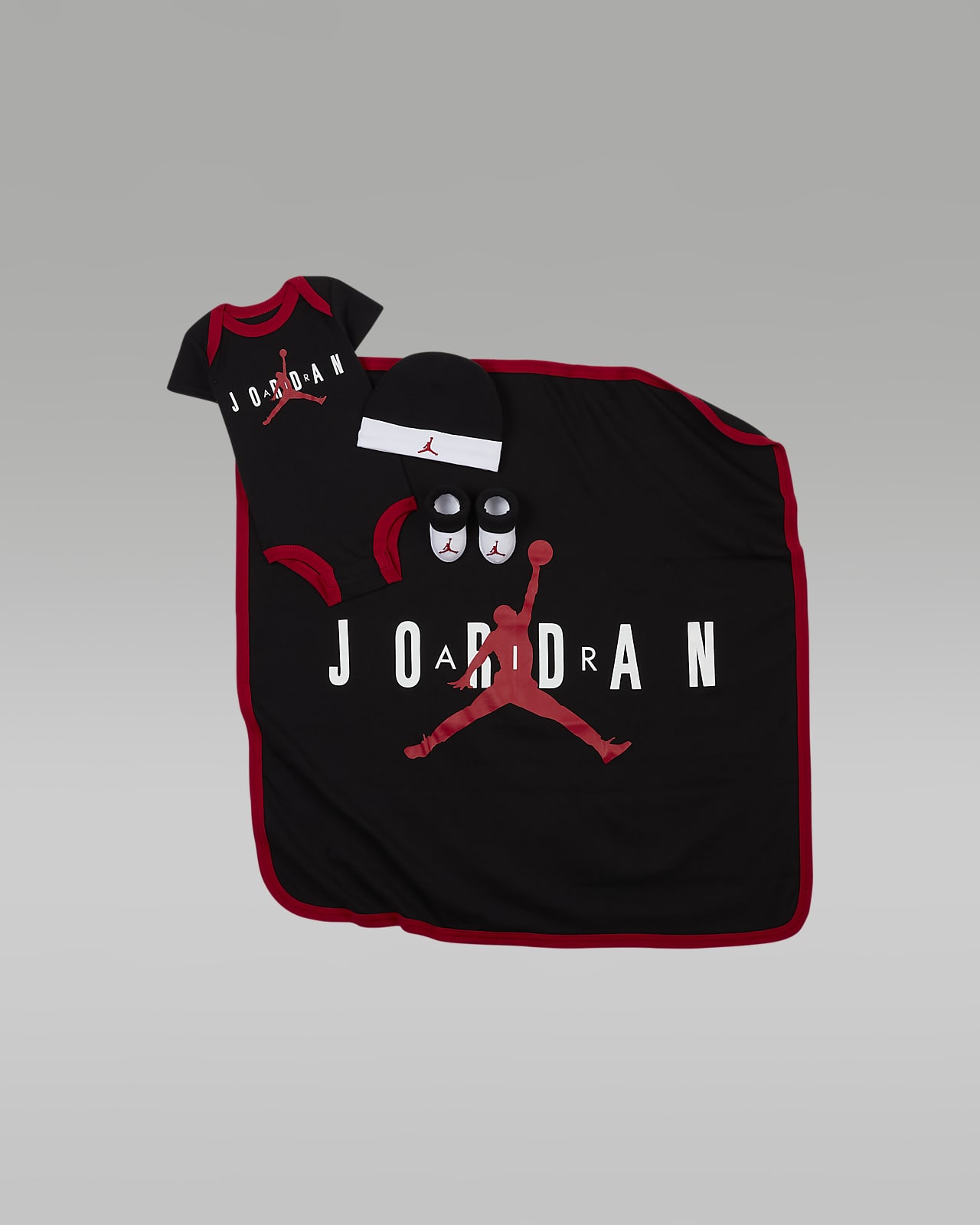 Air Jordan Baby Bodysuit, Beanie, Booties and Blanket Set
