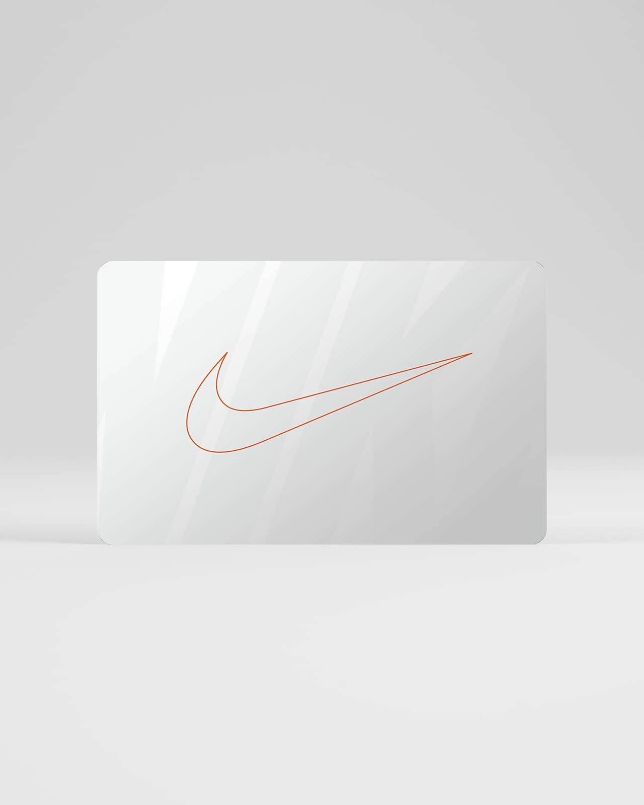 La tarjeta de regalo impresa Nike se envía por correo en una mini caja de tenis Nike