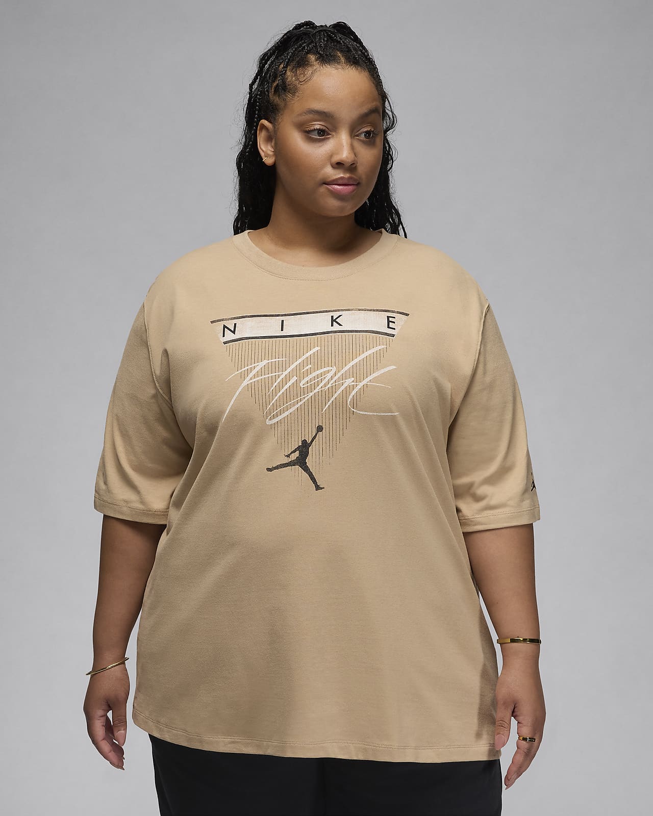 Damski T-shirt z nadrukiem Jordan Flight Heritage (duże rozmiary)