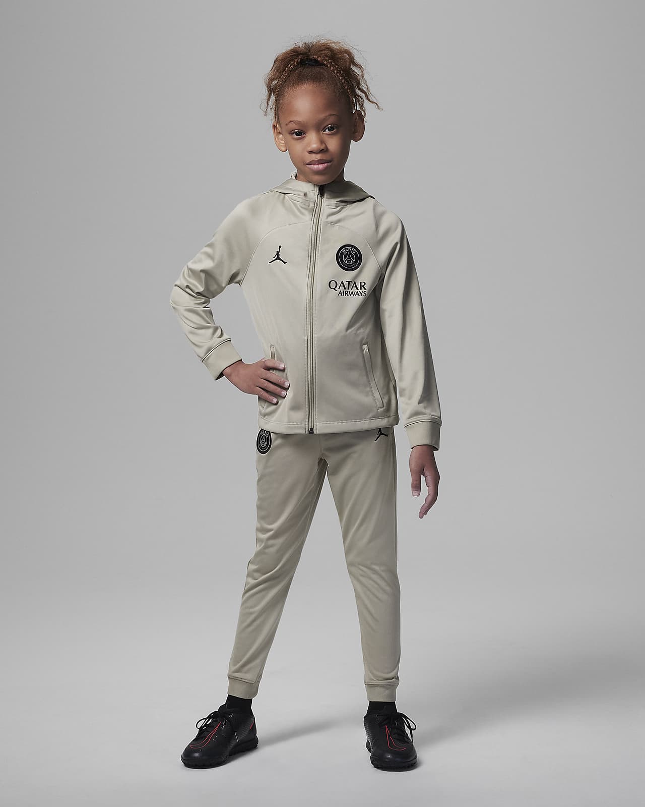 Paris Saint-Germain Strike Derde Jordan Dri-FIT voetbaltrainingspak met capuchon voor kleuters