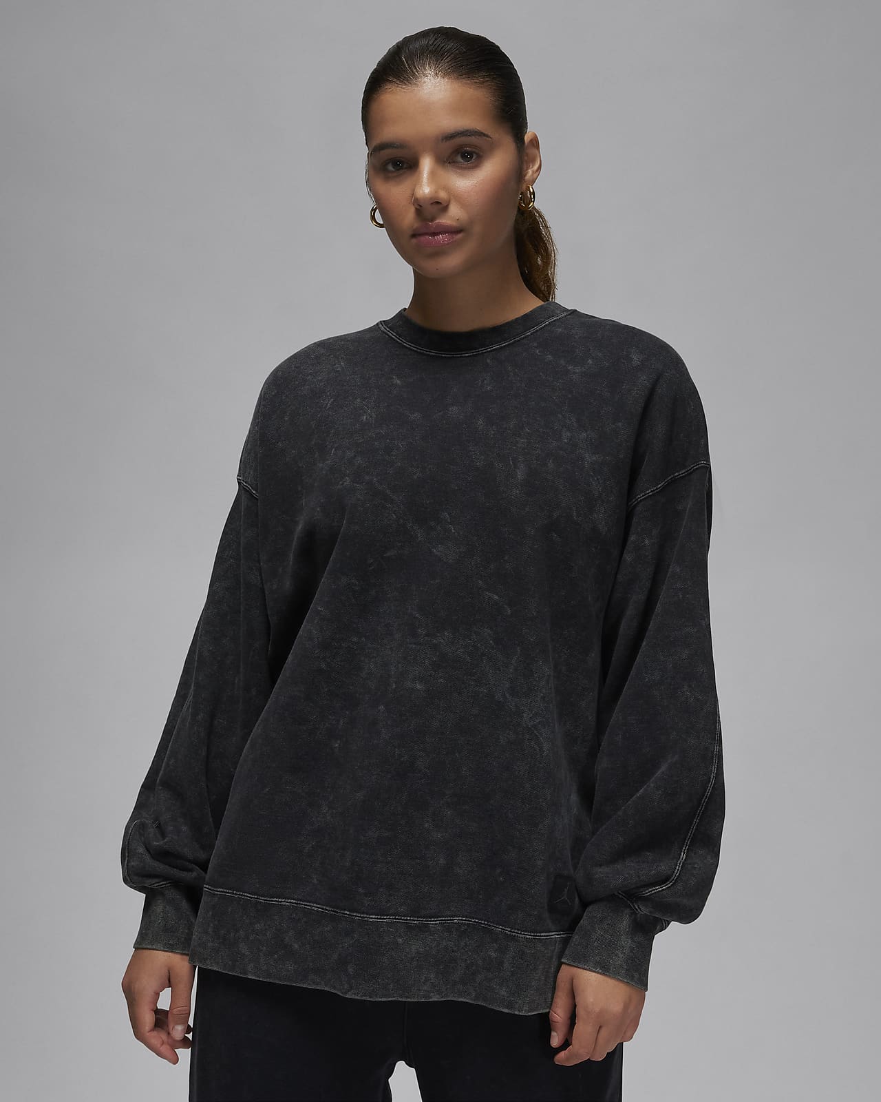 Jordan Flight Fleece Rundhalsausschnitt-Sweatshirt mit Waschung für Damen