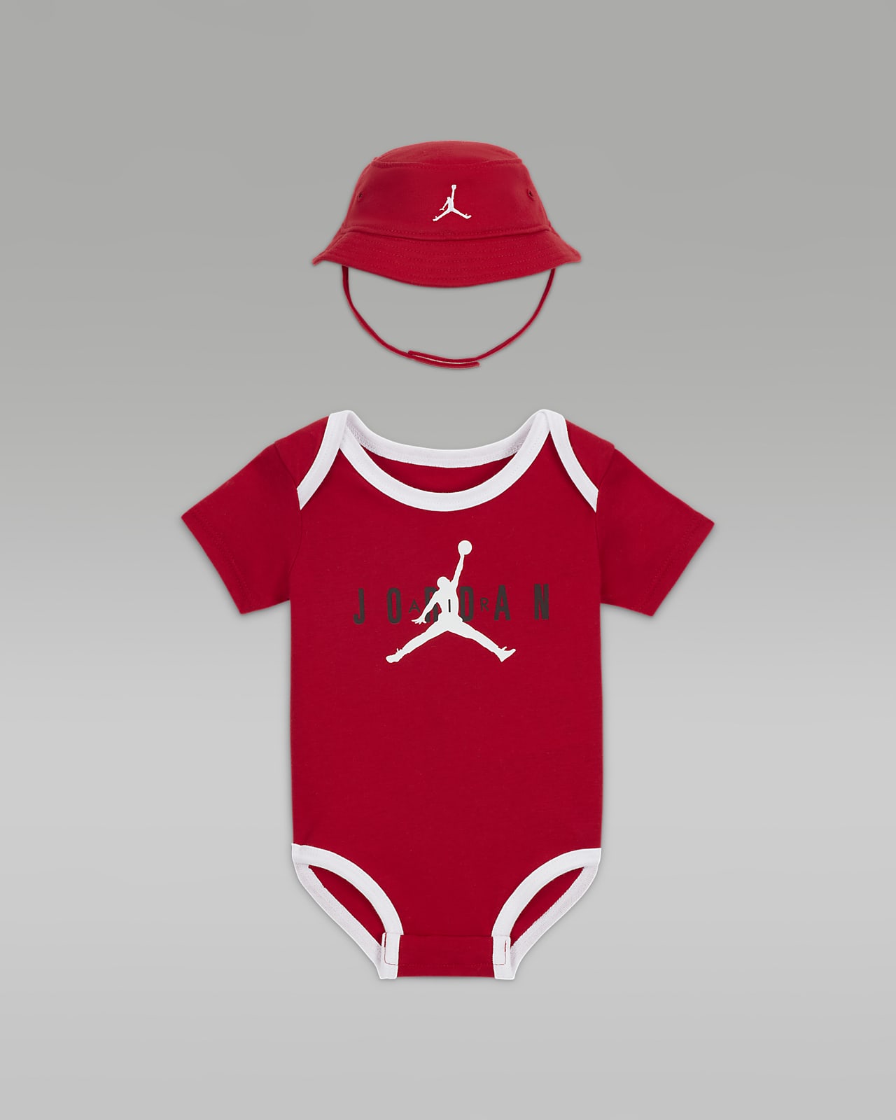 Jordan Jumpman Bucket Hat and Bodysuit Set Rompertjesset voor baby's (0-6 maanden)