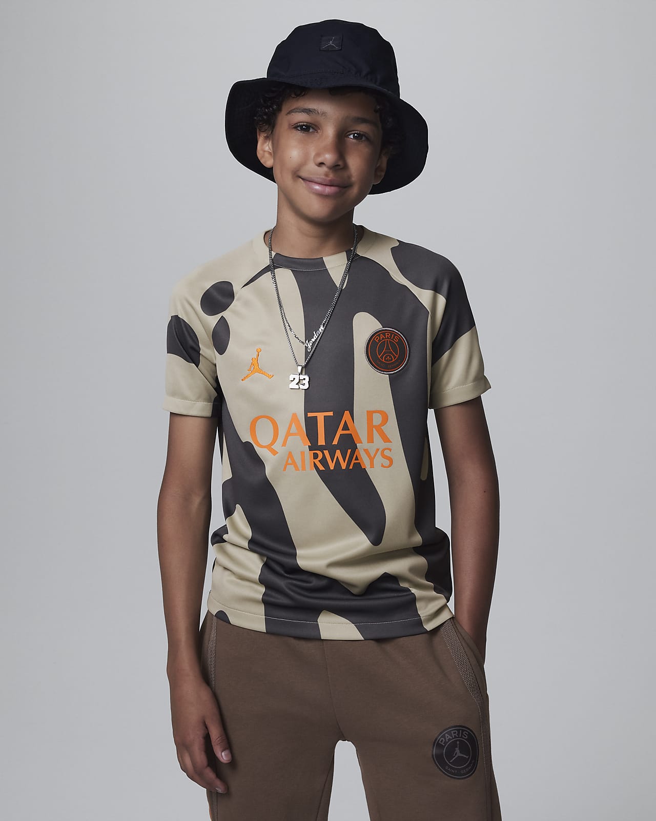 Paris Saint-Germain Academy Pro Third Older Kids' Jordan Dri-FIT Football Pre-Match Short-Sleeve Top