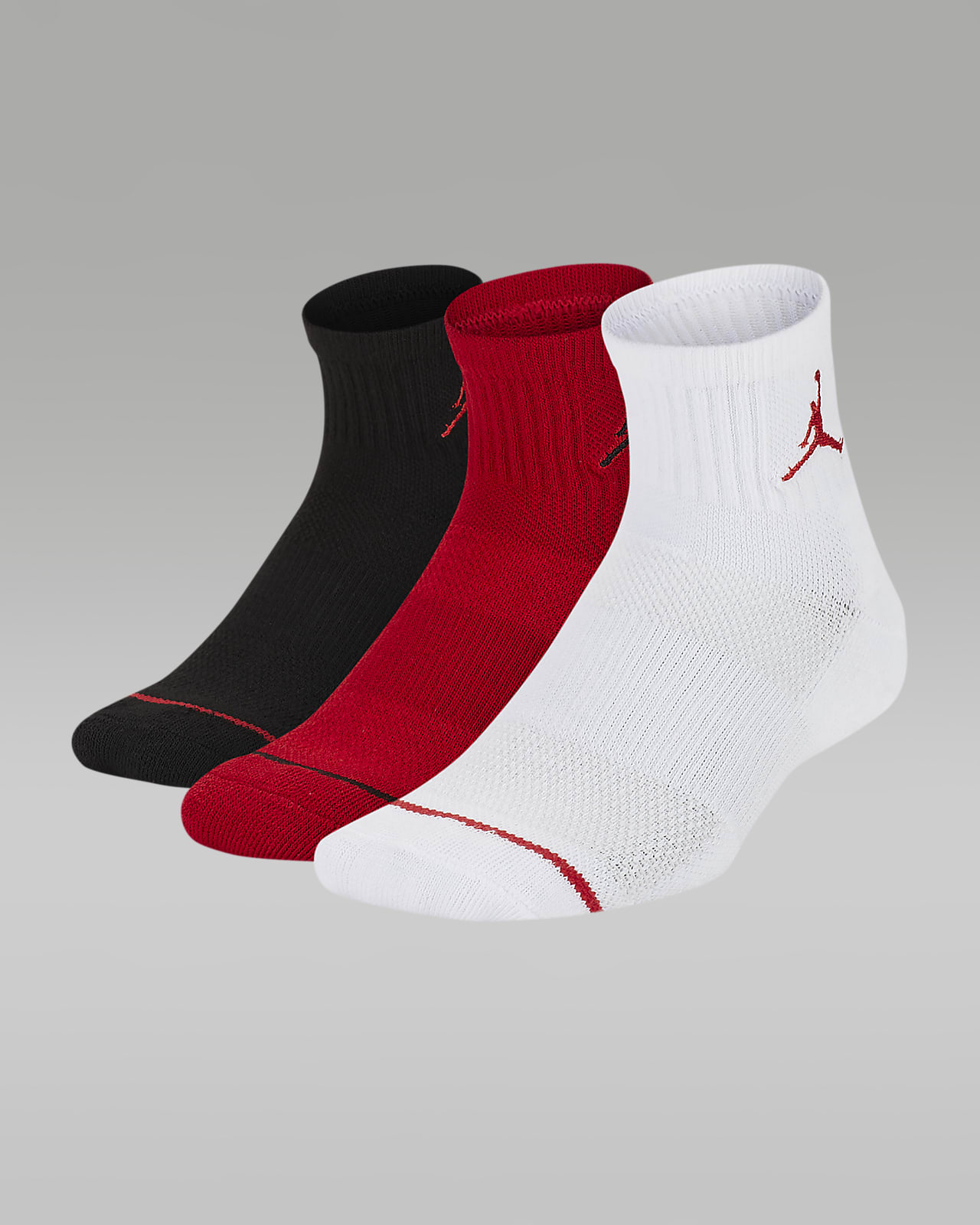 Jordan Jumpman Big Kids' Quarter-Length Socks (3 Pairs)
