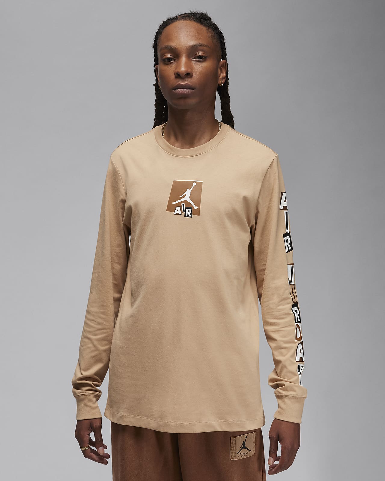 Långärmad t-shirt med tryck Jordan Brand för män