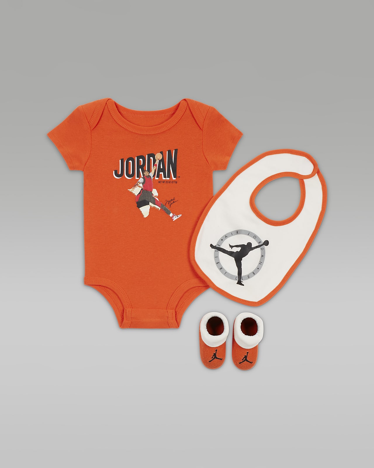 Σετ με ολόσωμο κορμάκι Jordan MVP Bodysuit Box Set για βρέφη (0-6M)
