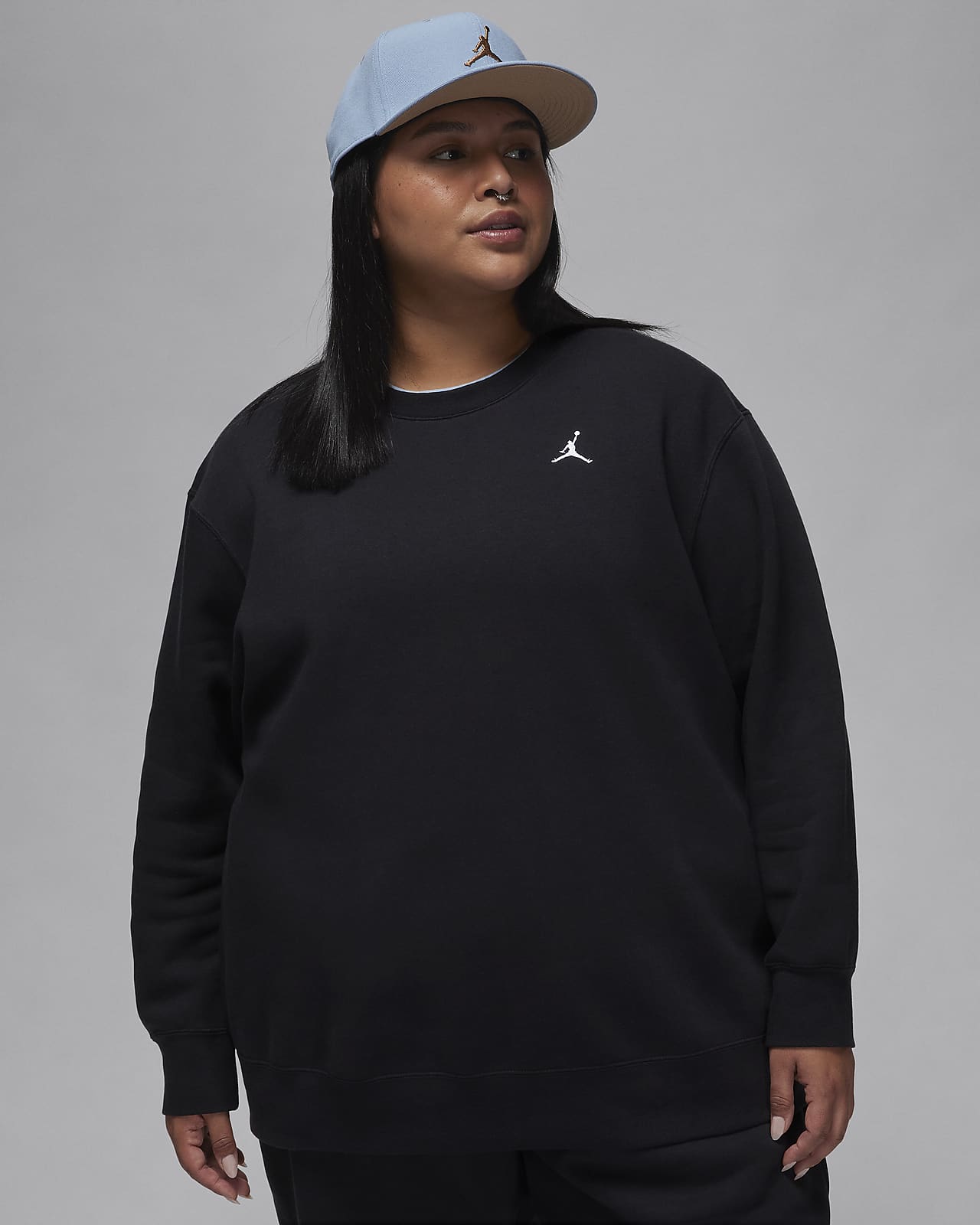 Jordan Brooklyn Fleece-sweatshirt med rund hals til kvinder (plus size)