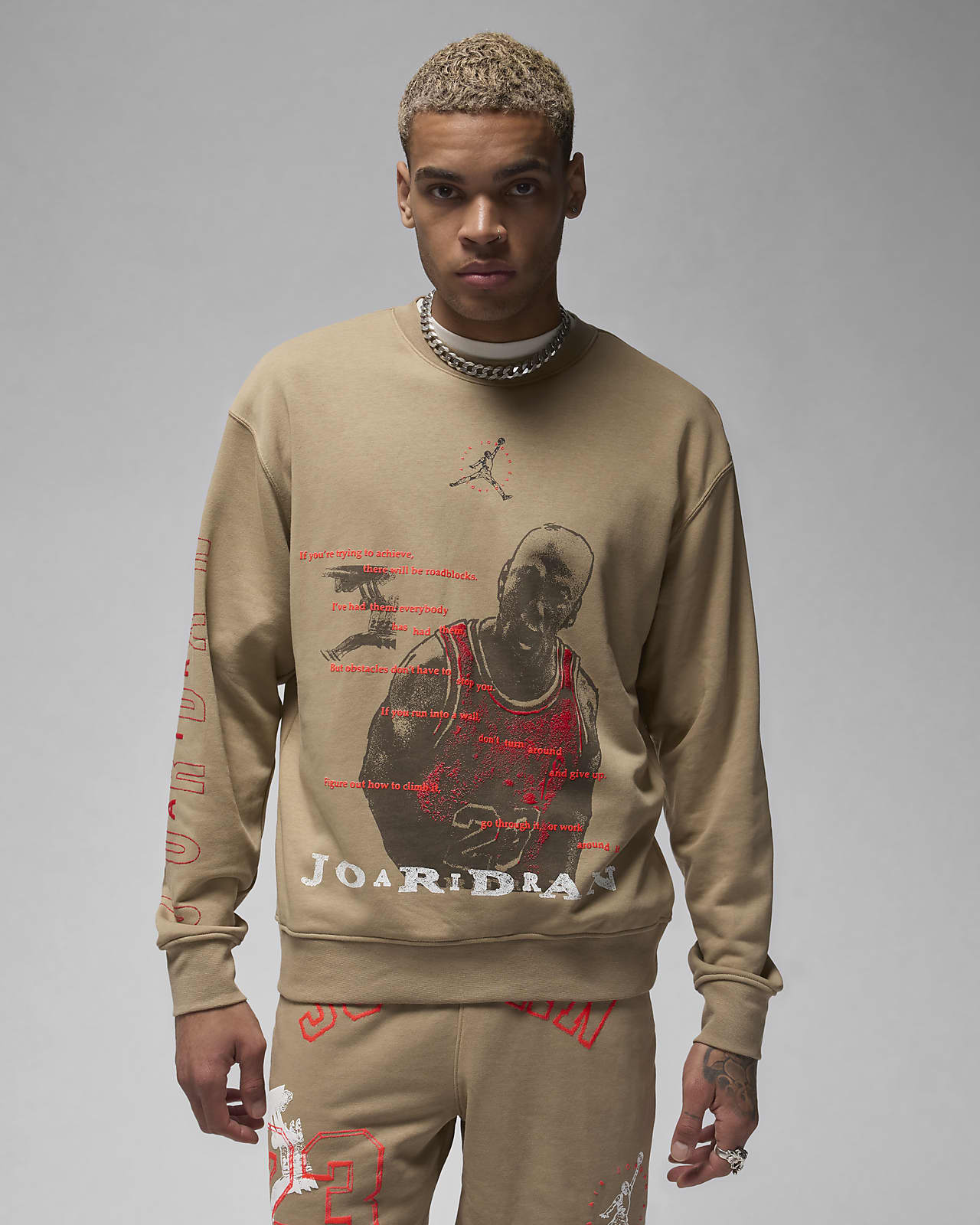 Jordan Essentials Men's Loopback Fleece Crew-Neck Sweatshirt