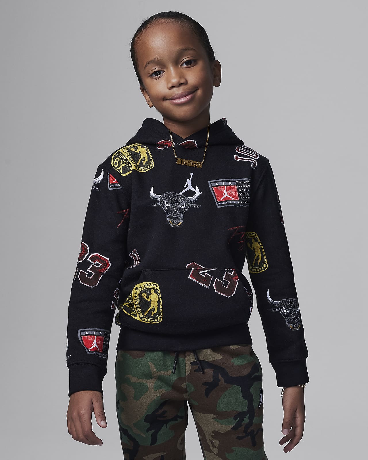 Jordan MJ Essentials Little Kids' Printed Pullover Hoodie