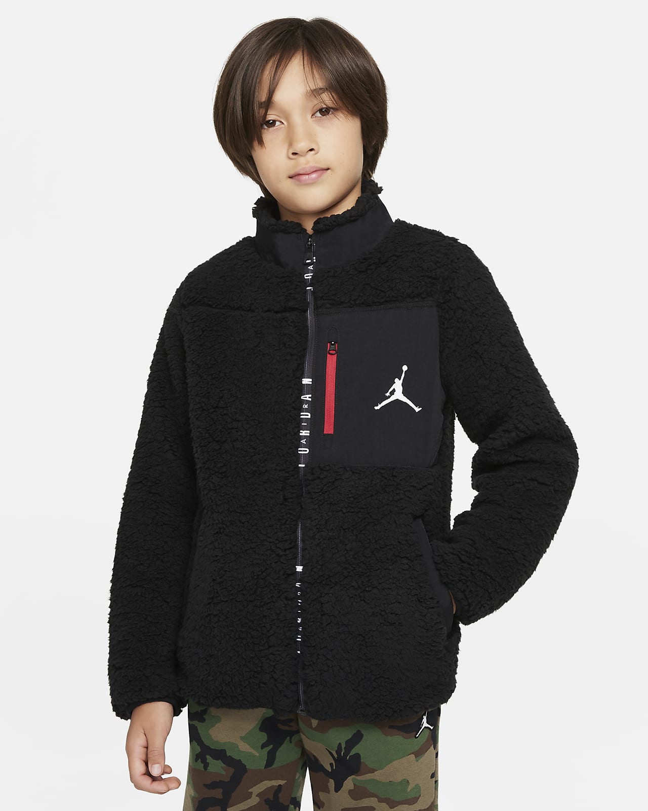 Jordan-jakke med lynlås til større børn (drenge)