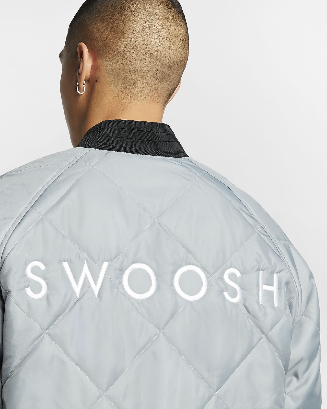 nike grey bomber jacket