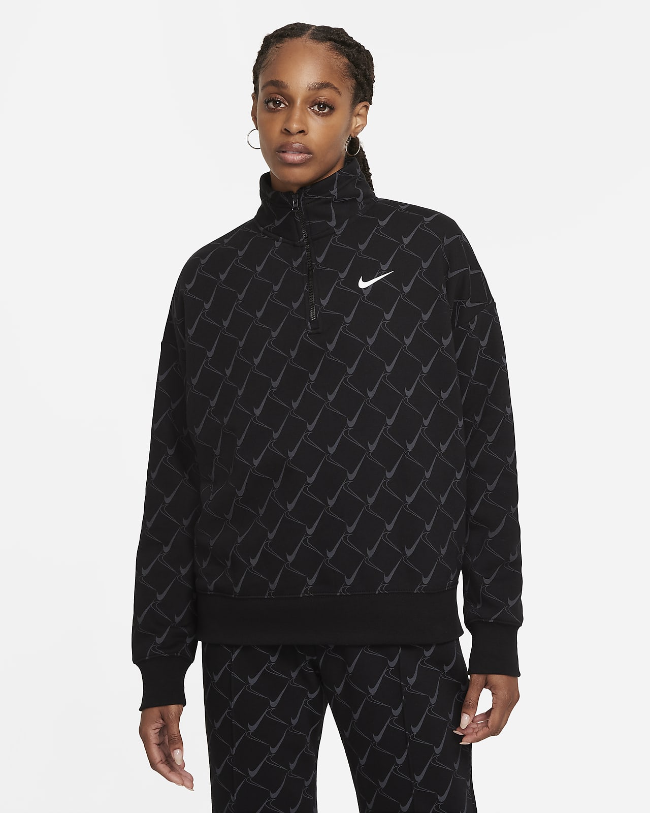 Damska dzianinowa bluza z zamkiem 1/4 Nike Sportswear