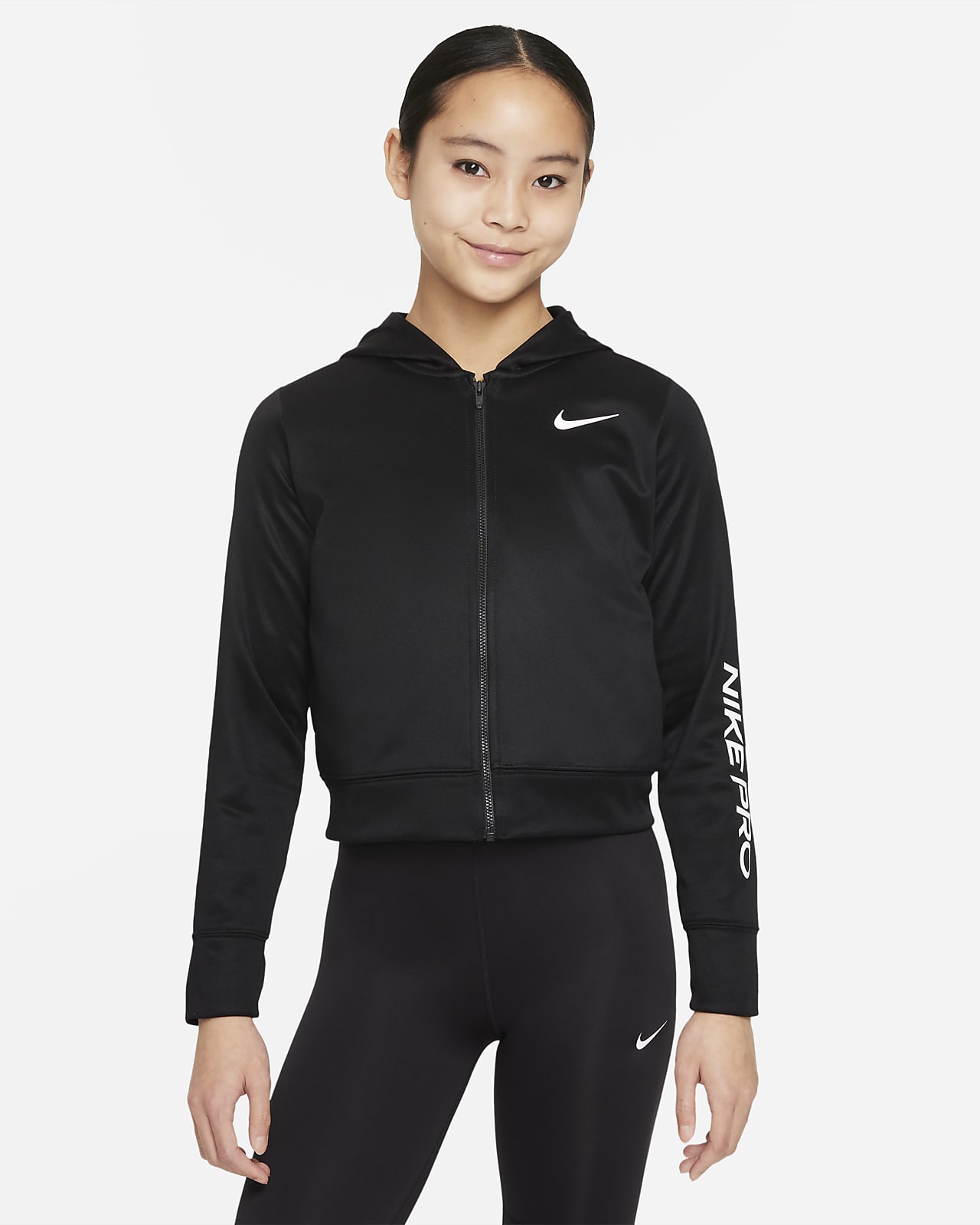 Nike Pro Therma-FIT Older Kids' (Girls') Full-Zip Hoodie