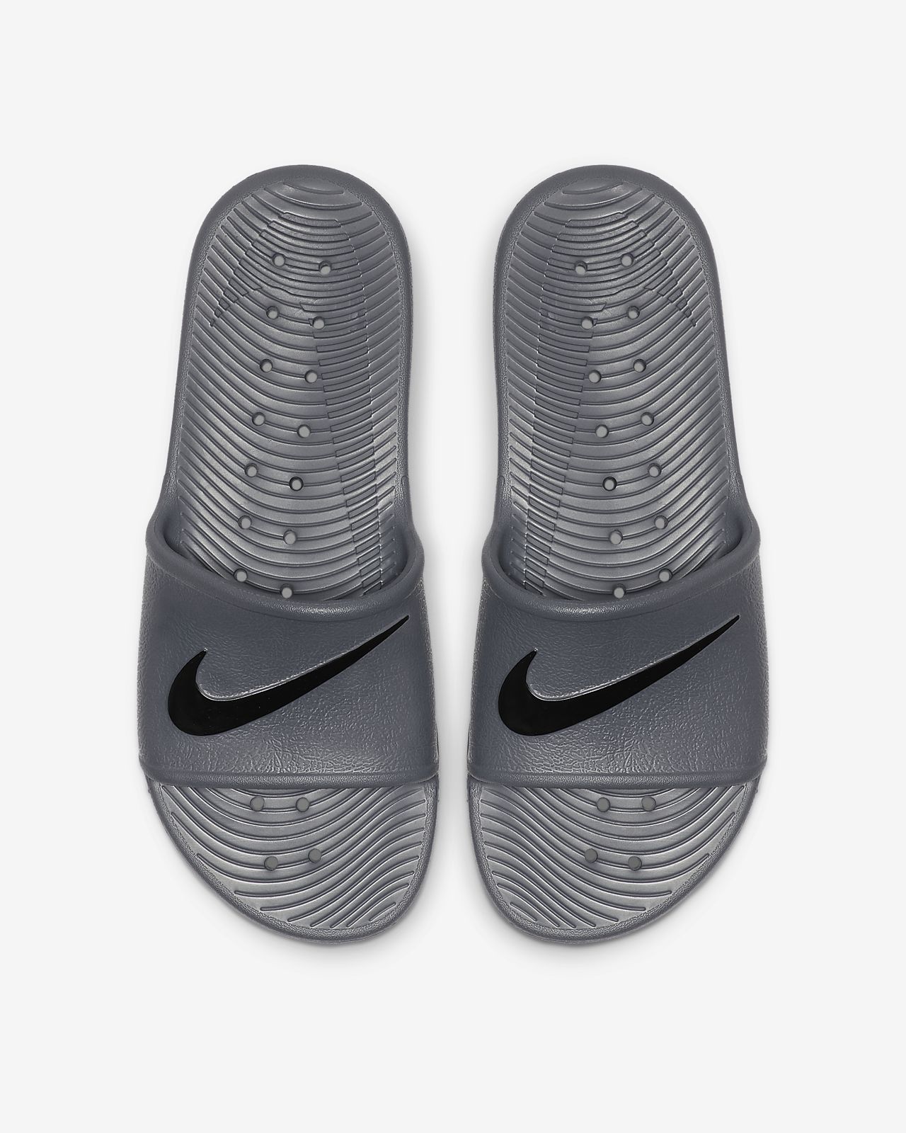 nike slippers gray