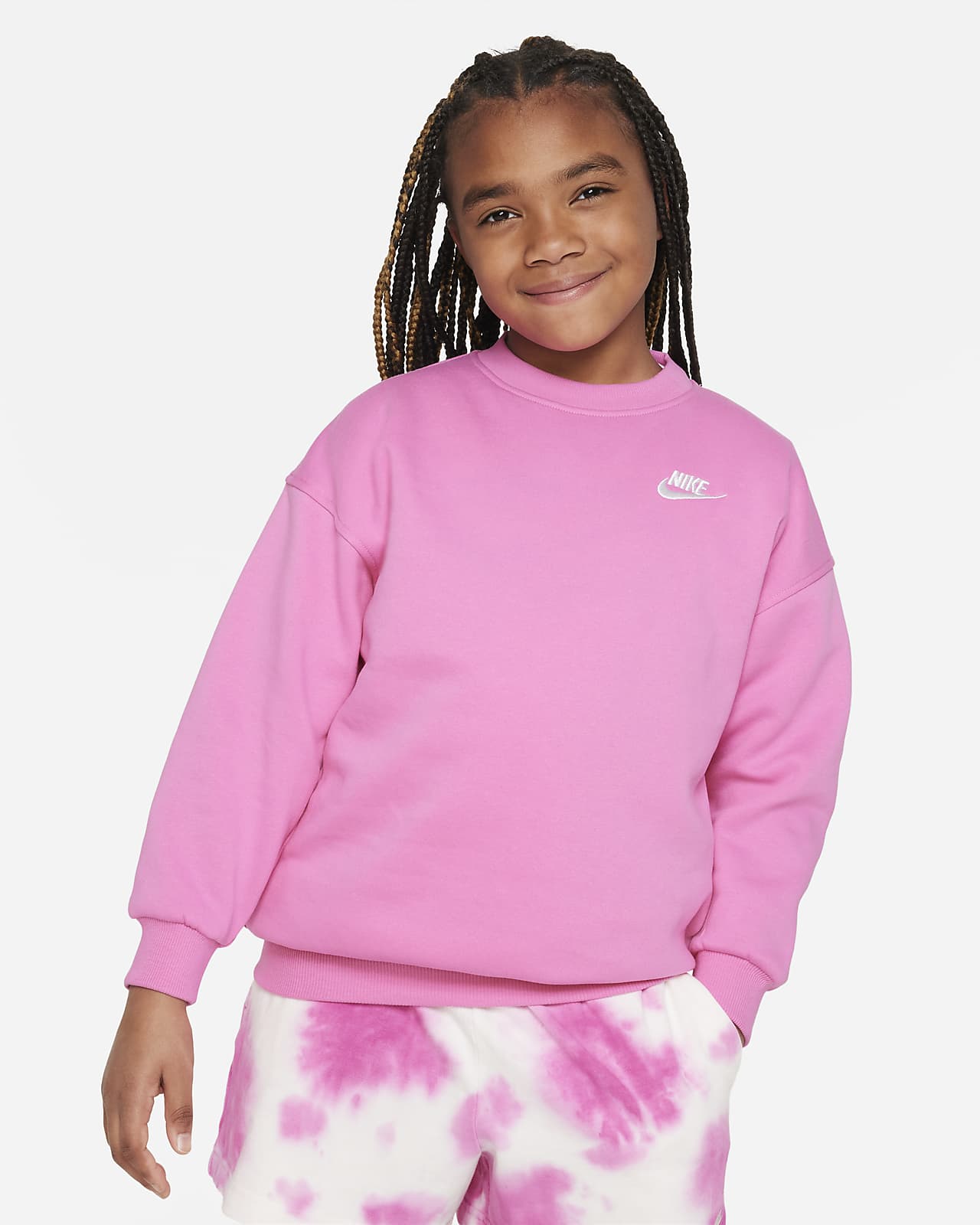 Nike Sportswear Club Fleece Big Kids' (Girls') Oversized Sweatshirt