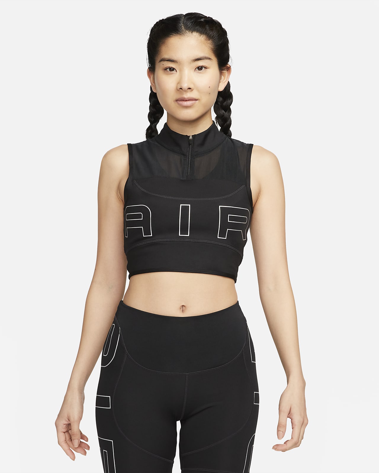 Nike Air Dri-FIT 女款 1/4 拉鍊跑步短版上衣
