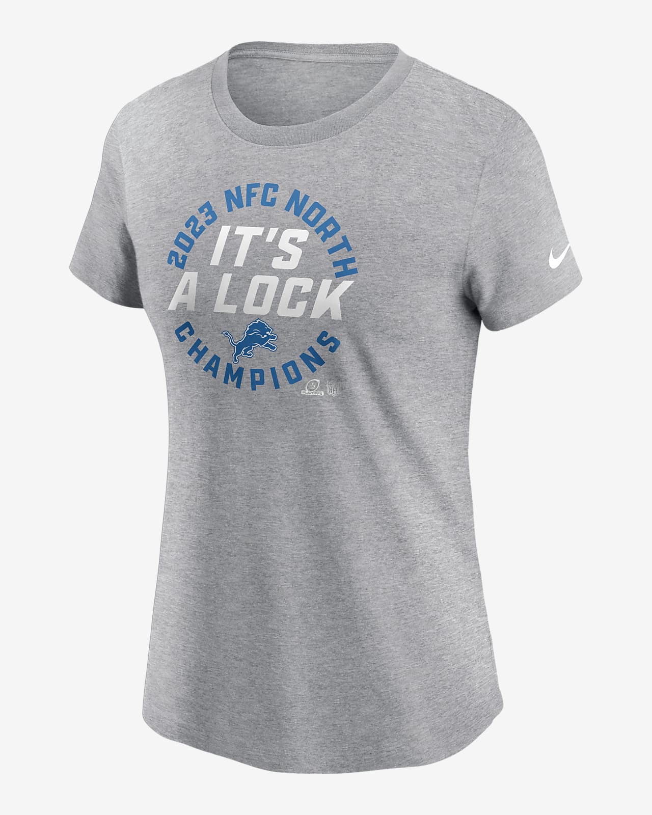 Detroit Lions 2023 NFC North Champions Trophy Collection Women's Nike NFL T-Shirt