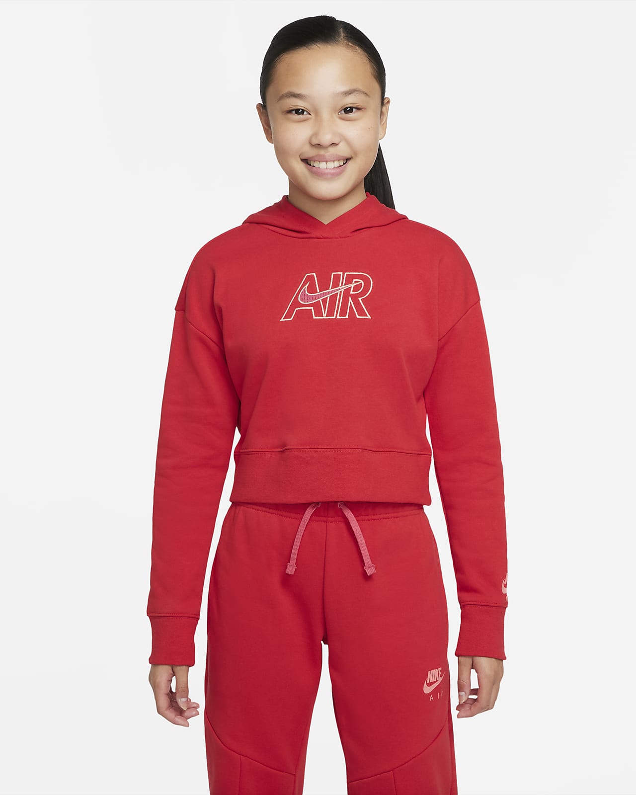 Nike Air Older Kids' (Girls') French Terry Crop Hoodie