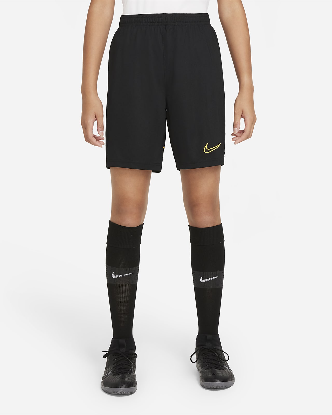 กางเกงฟุตบอลถักขาสั้นเด็กโต Nike Dri-FIT Academy