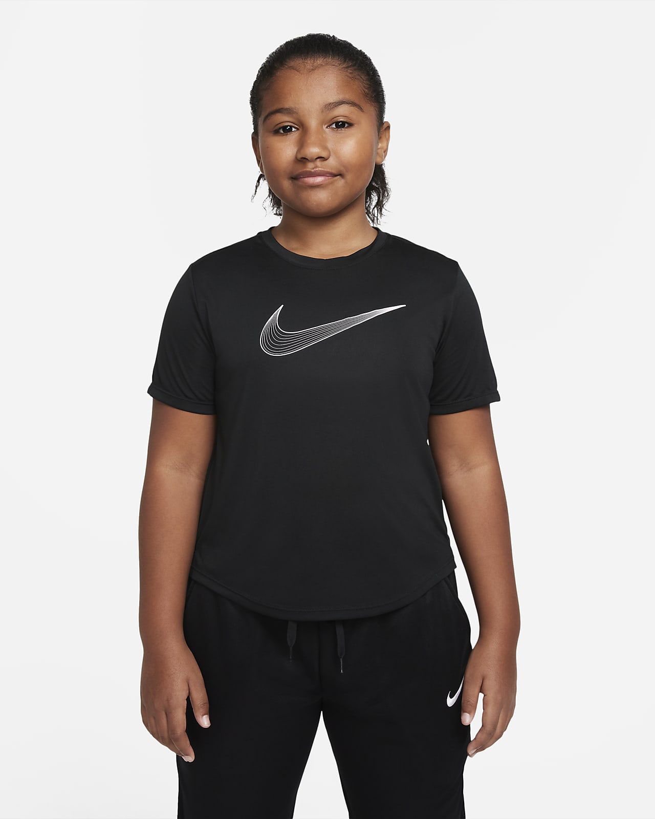 Nike Dri-FIT One Older Kids' (Girls') Short-Sleeve Training Top (Extended Size)