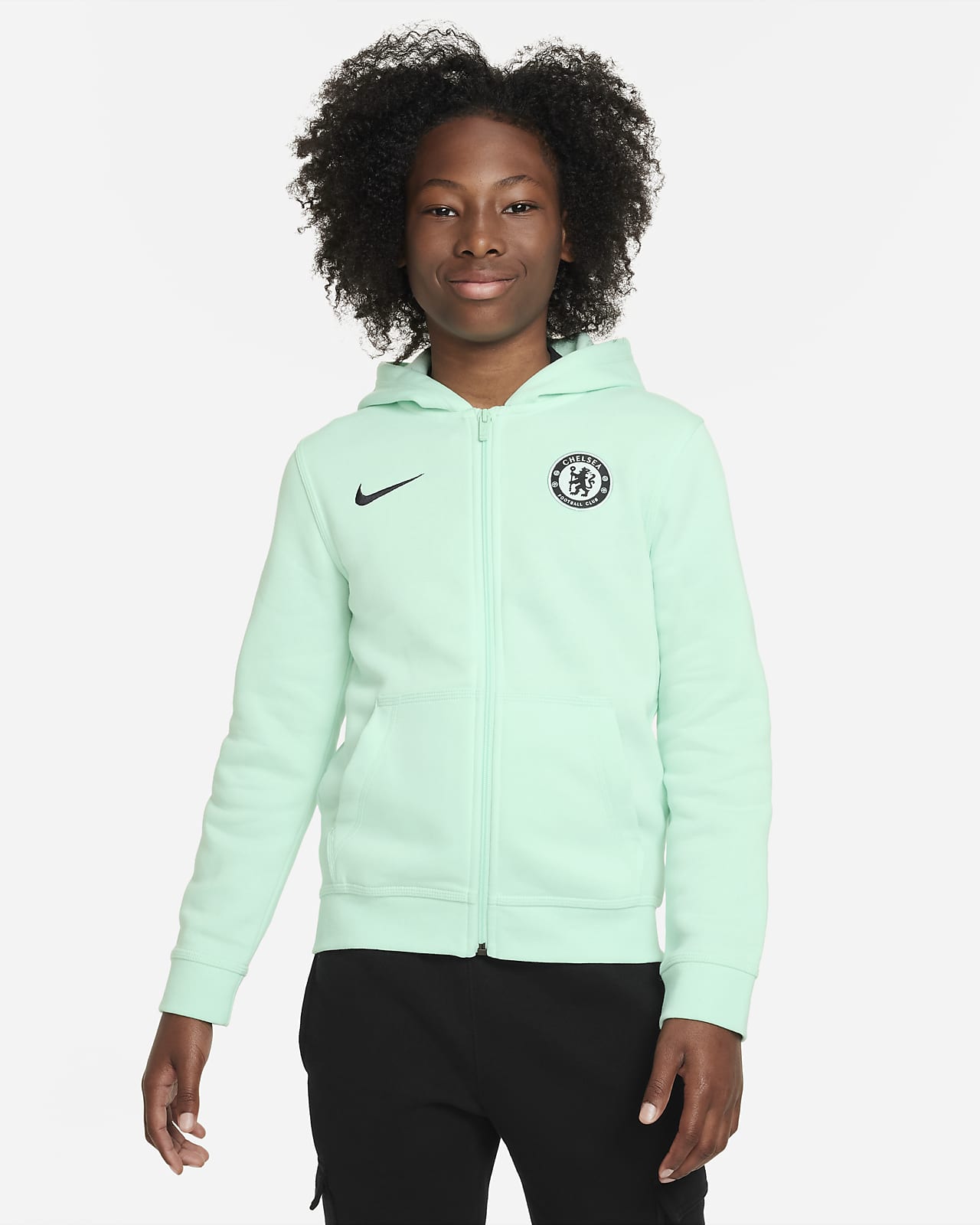 Chelsea F.C. Club Fleece Older Kids' (Boys') Nike Full-Zip Hoodie. Nike IL