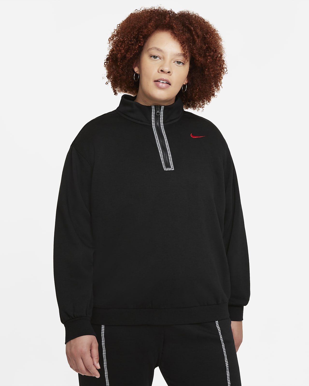Nike Sportswear Icon Clash Women's 1/2-Zip Houndstooth Top (Plus Size)