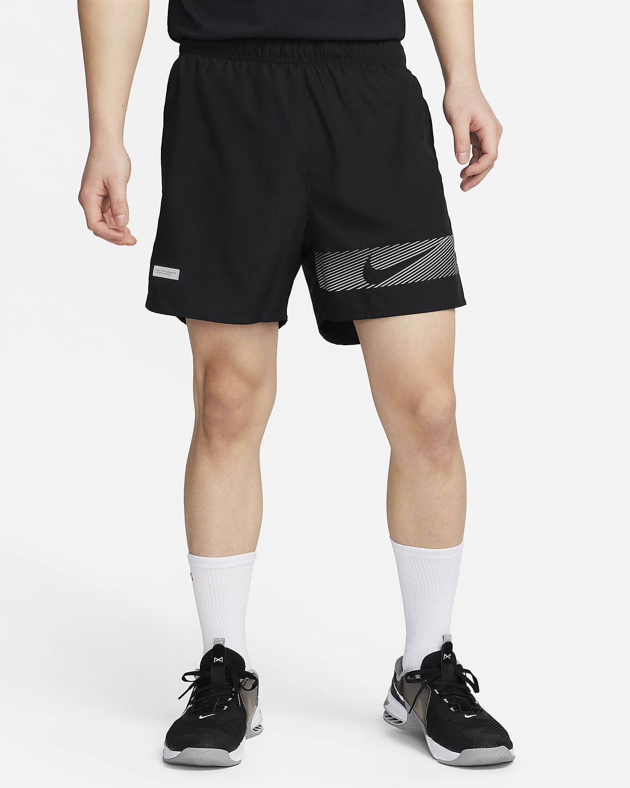 กางเกงวิ่งขาสั้น 5 นิ้วมีซับในผู้ชาย Dri-FIT Nike Challenger Flash