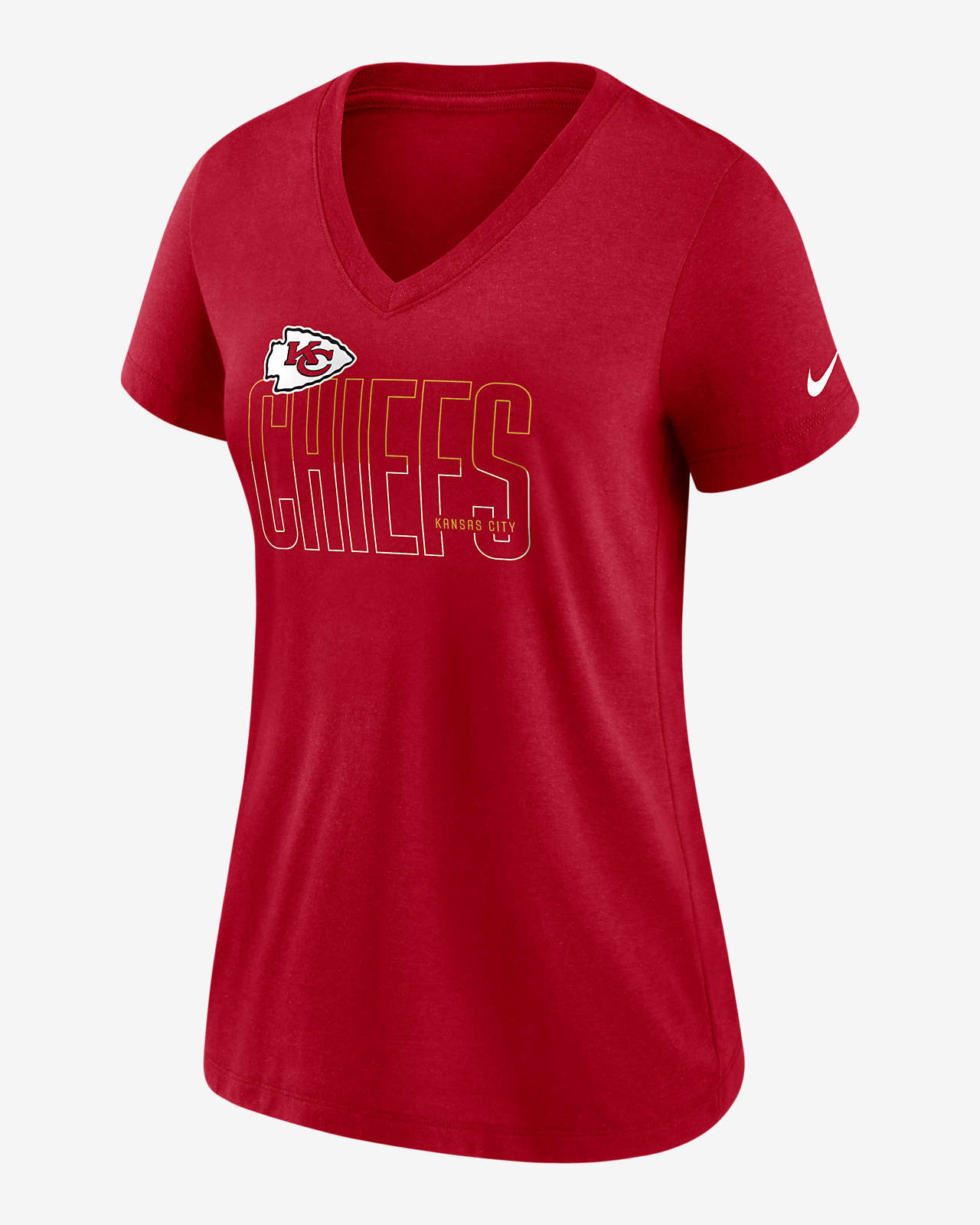 Nike Lockup Split (NFL Kansas City Chiefs) Women's Mid V-Neck T-Shirt